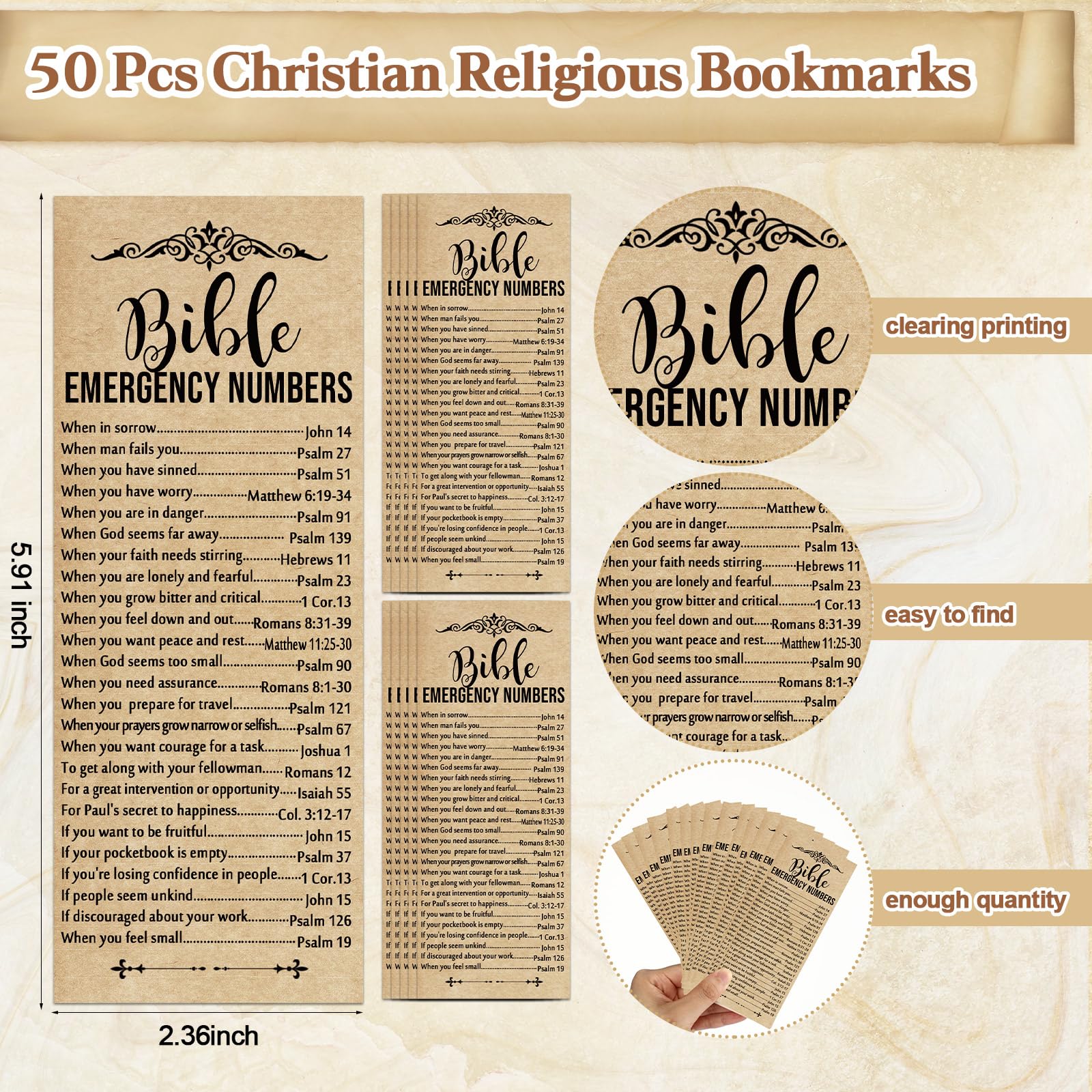 Feifeiya 50 Sets christliche Kirchengeschenke, Bibelvers, Bambusstift, religiöses Silikon-Armband, Notfallnummer, Lesezeichen, Bibelstudium, Geschenk für Frauen, Männer, Vatertag