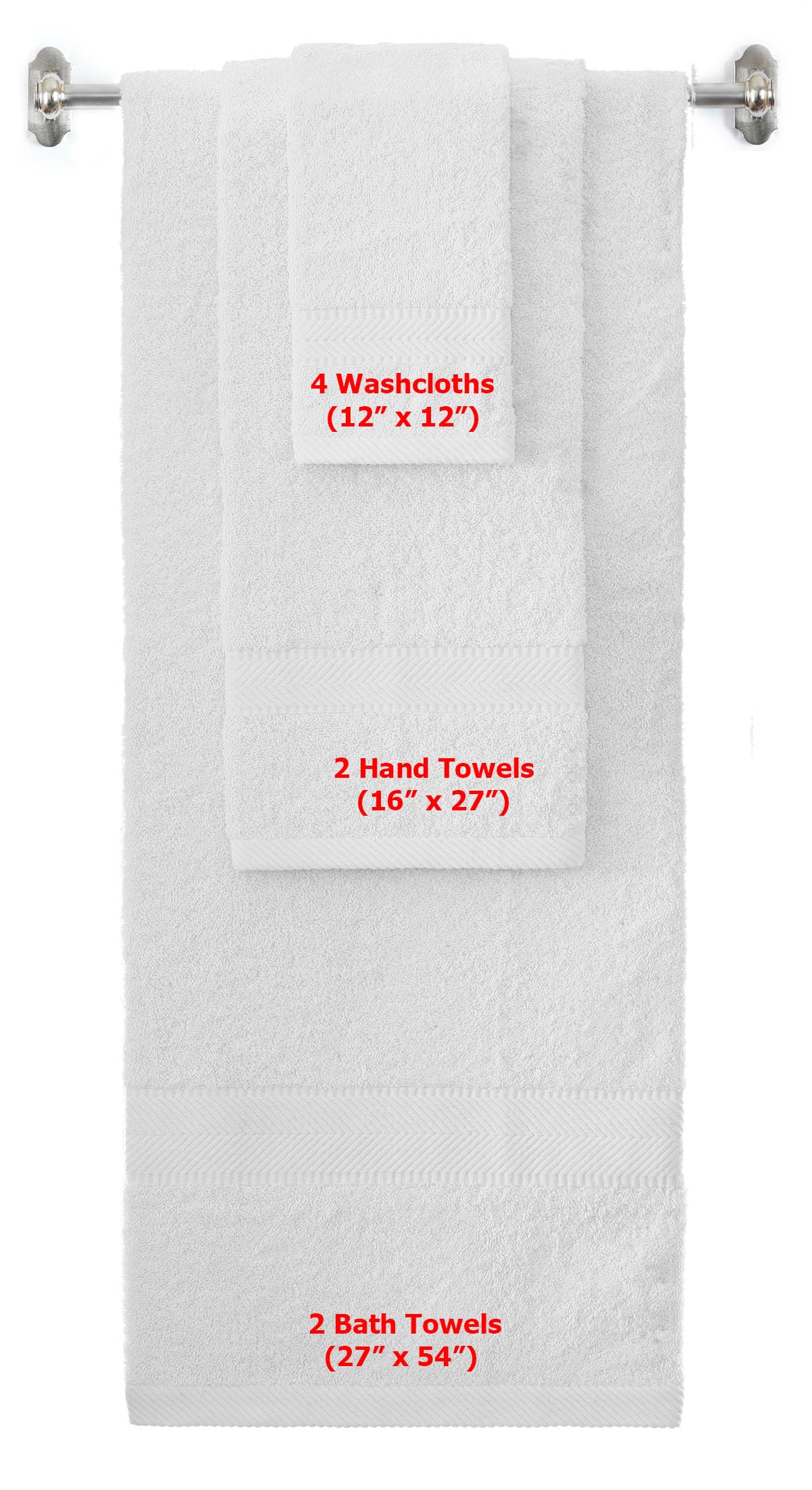 Toalla de baño de rizo de algodón, toalla de mano y paño de lavado, toalla de felpa suave absorbente para baño, ducha, negro, juego de 4