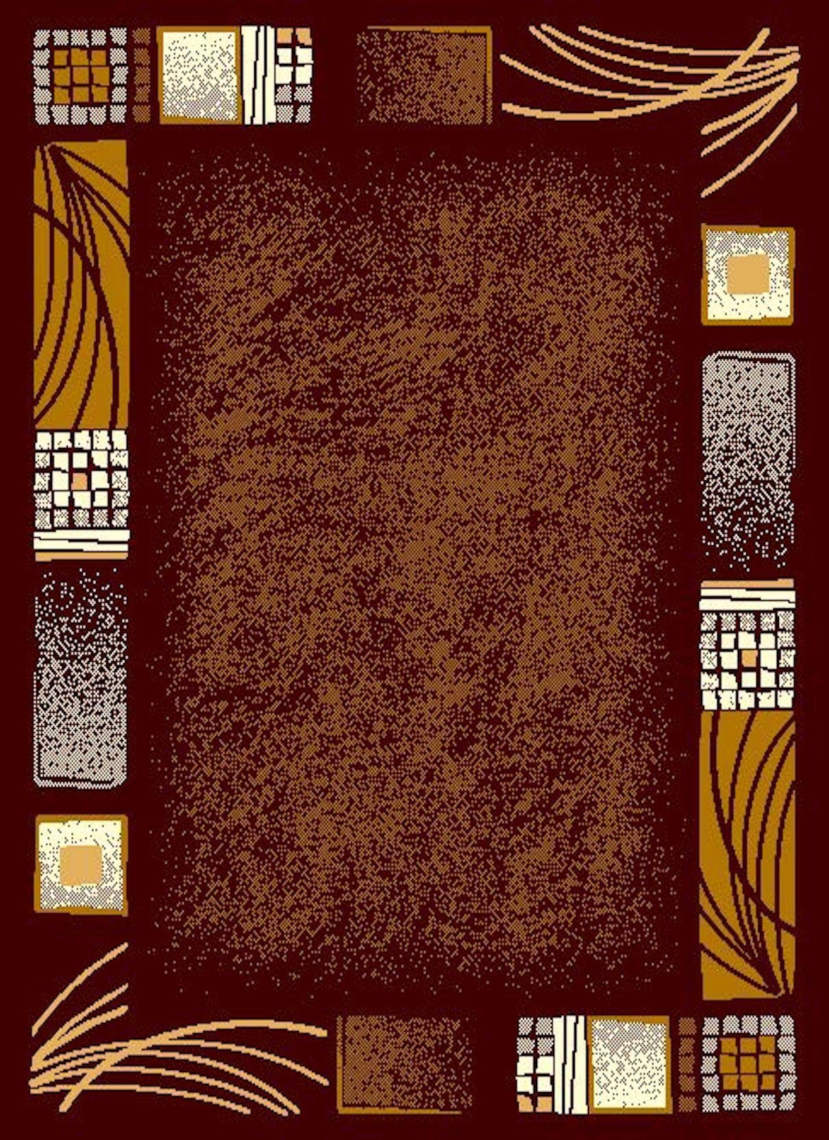 SrS Rugs® Luna Collection, Living Room Rugs, Hallway Runners, with Soft Smooth 8mm Pile. Contemporary Borders Design. 7 Colours, 9 Sizes (Brown Borders, 160 x 225 cm) — image 1