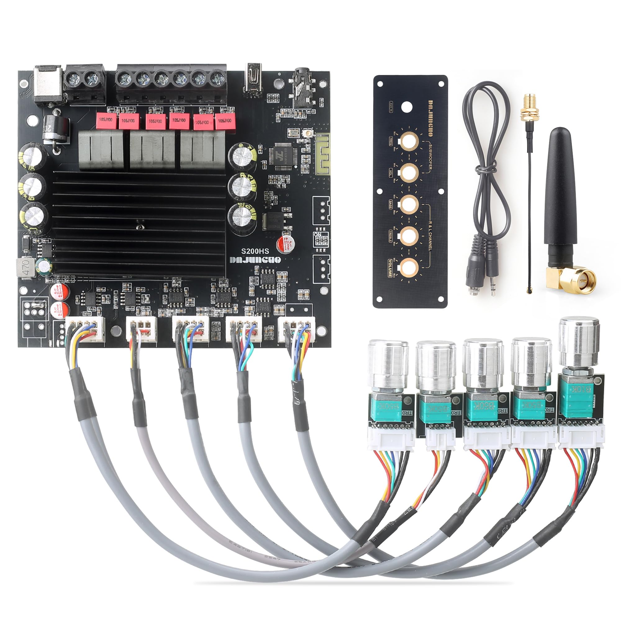 Photo 1 of 100W+100W+200W Power Amplifier Board, TPA3221 Chip with Bluetooth?AUX and USB Inputs, 2.1 Channel Audio Power Amplifier (S200HS-W)