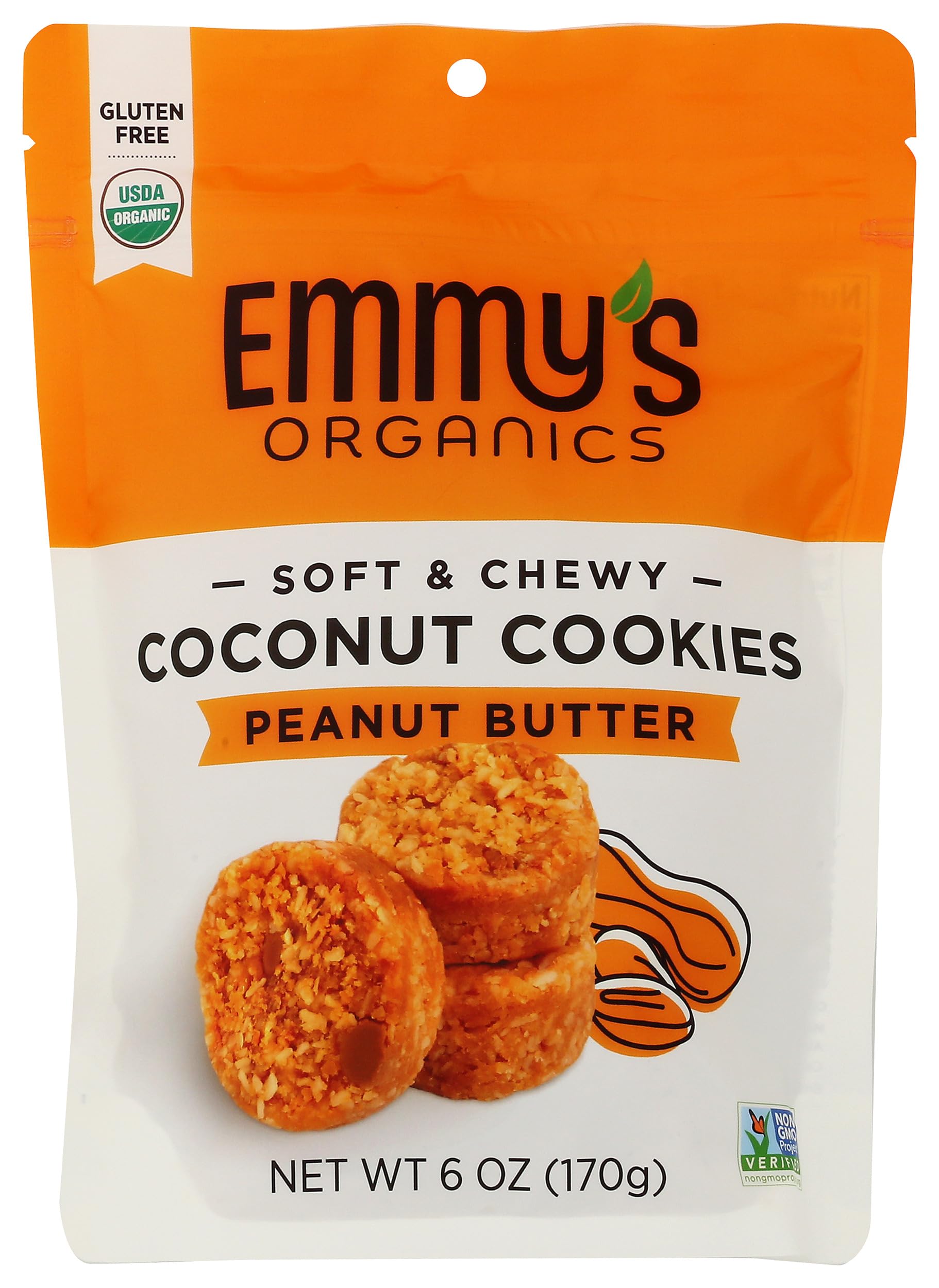 Emmy's Organics Peanut Butter Coconut Cookie, 6 OZ