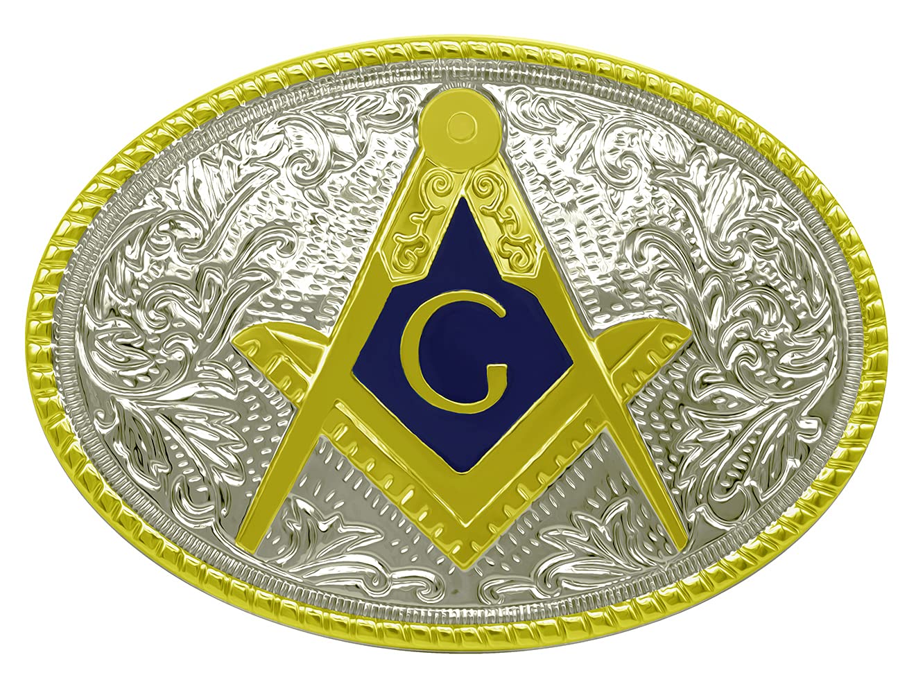 Morase Masonic Monogram Symbol Design Cowboy Belt Buckles - - Middle