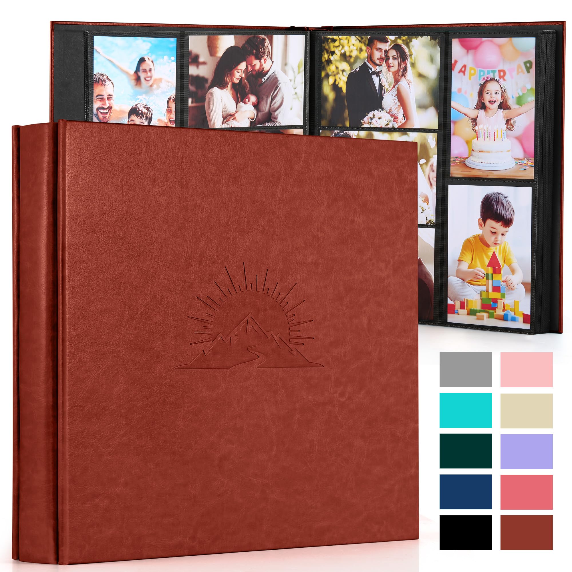 DazSpirit Photo Album 6x4 600 Pockets, Slip-in Faux Leather Picture Album with Elegant Embossing, Large Capacity Classic Memory Book for Wedding, Family, Anniversary & Baby
