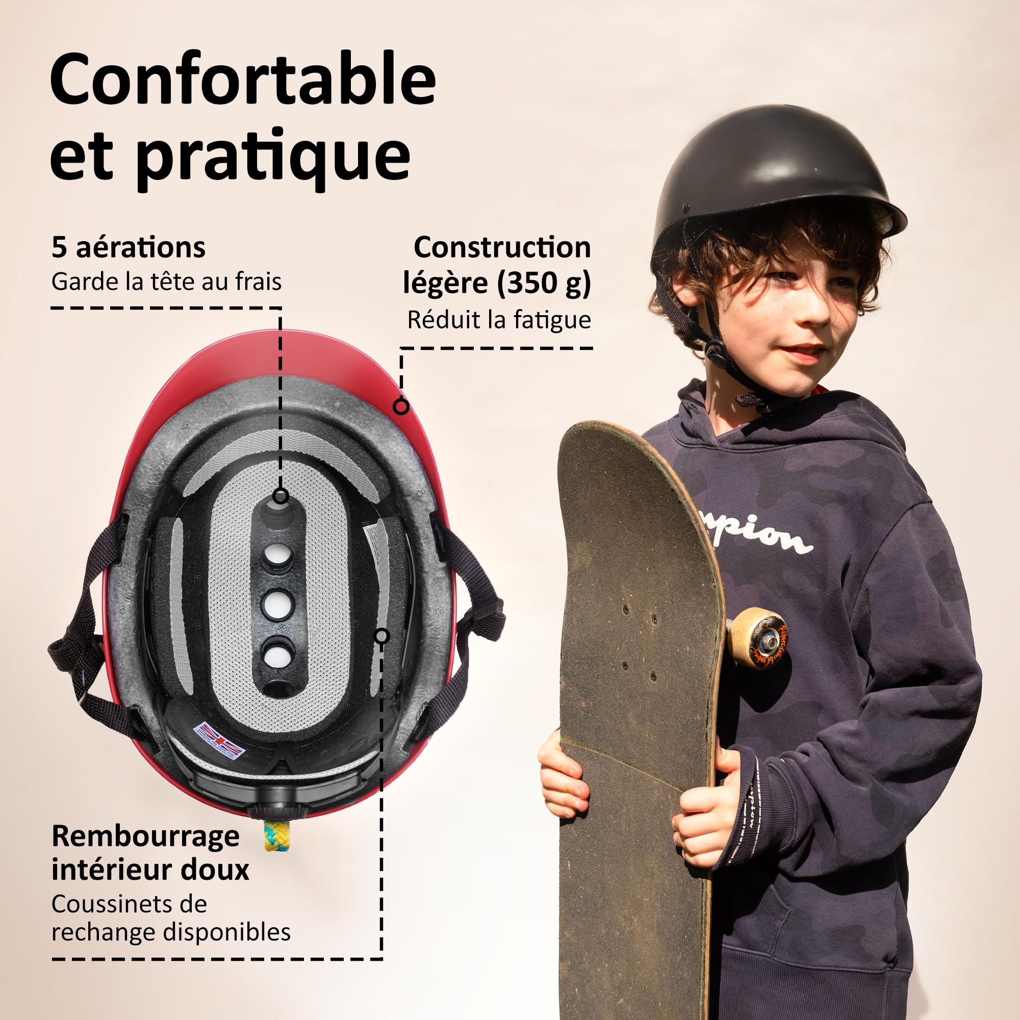 Dashel Eco Casque Vélo Enfant – CE EN1078, fabriqué au Royaume-Uni, Ajustable, Light Loop en Filets fantômes recyclés, pour vélo, Trottinette & Skate (5-8 Ans)