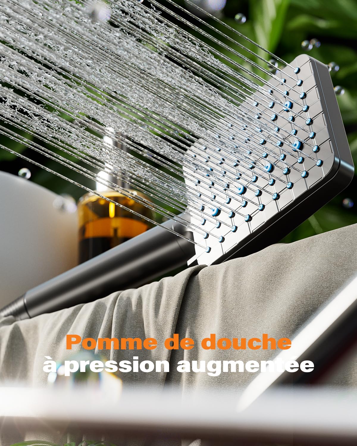 Cobbe Pommeau de douche avec filtre 20 couches pour eau dure 6 jets élimine le chlore et les métaux lourds flexible de 1 5 m inclus noir