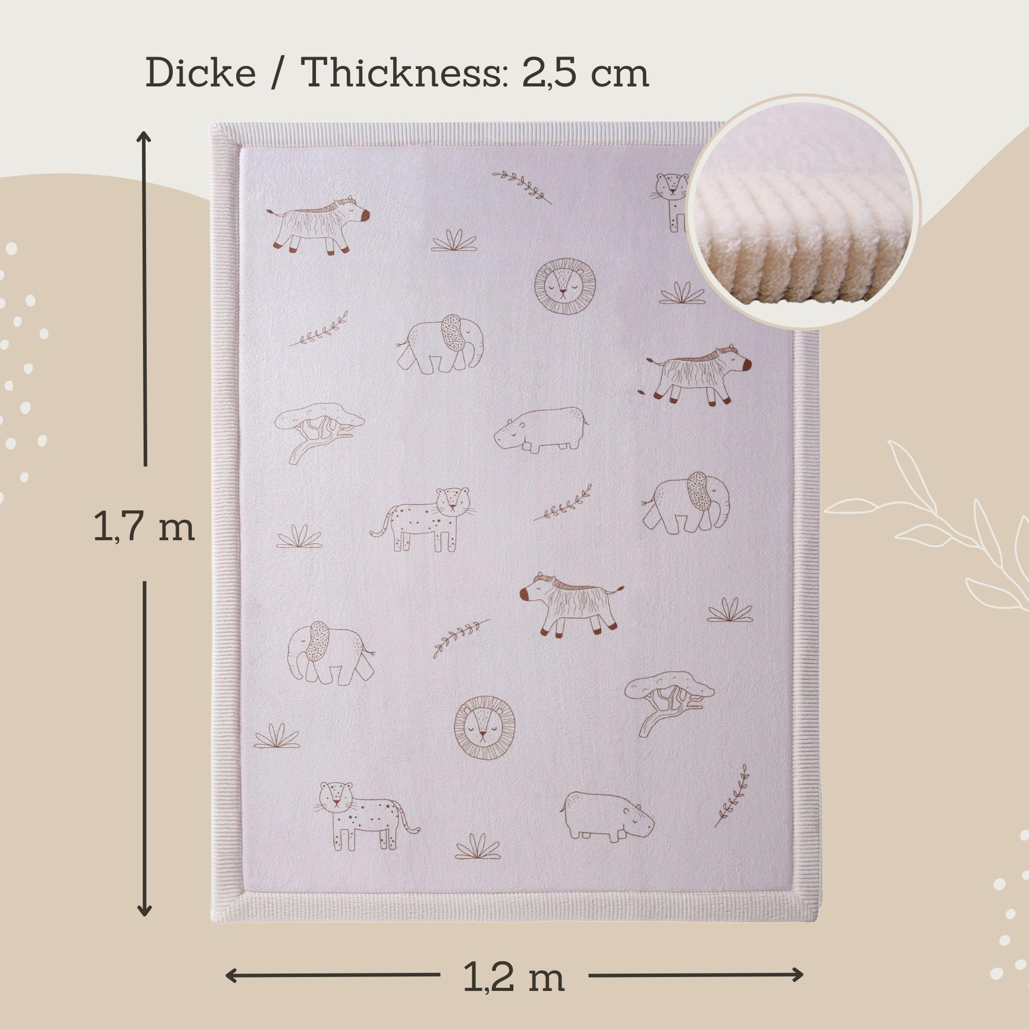 Tappeto Morbido Bambini con Memory Foam – Neonato Antiscivolo Safari Animali – Tappeto Gioco 200x150x2,5cm - 2