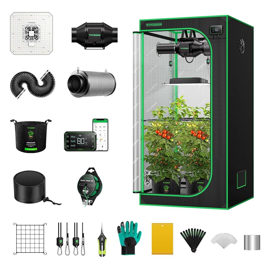 グロウテントセット　VIVOSUN Amazon.com: VIVOSUN GIY Smart Grow Tent System 2.7x2.7, WiFi