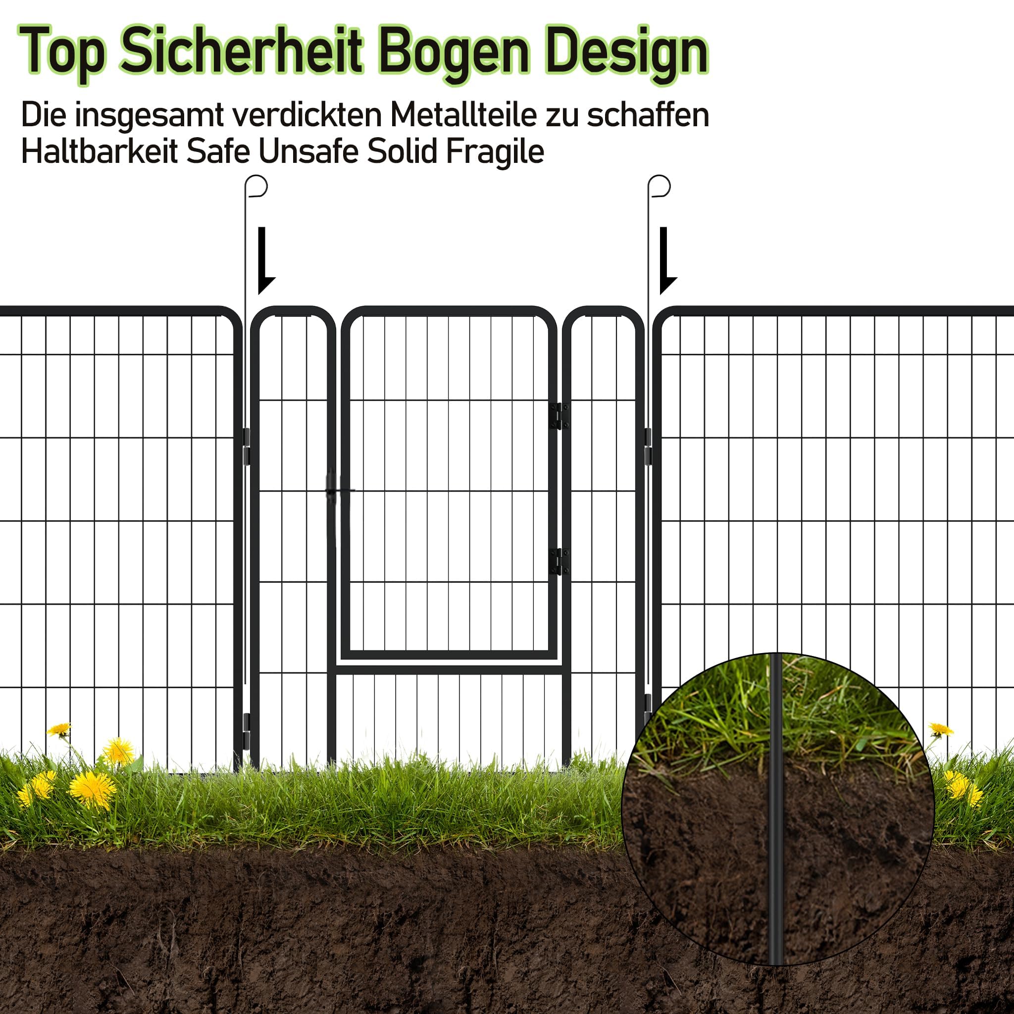 Welpenlaufstall Hundelaufstall Freilaufgehege Welpenauslauf 80cm hoch mit Tür Faltbare Faltbare Freigehege Flexibel Hundezaun für Innen und Outdoor 80 x 80 cm, 12 Stück