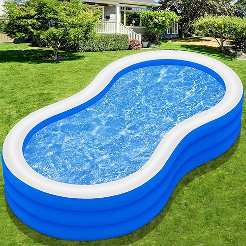 Piscina inflable para adultos, 145 x 74 x 22 pulgadas, piscina infantil gruesa de gran tamaño, piscina grande para patio trasero, familia
