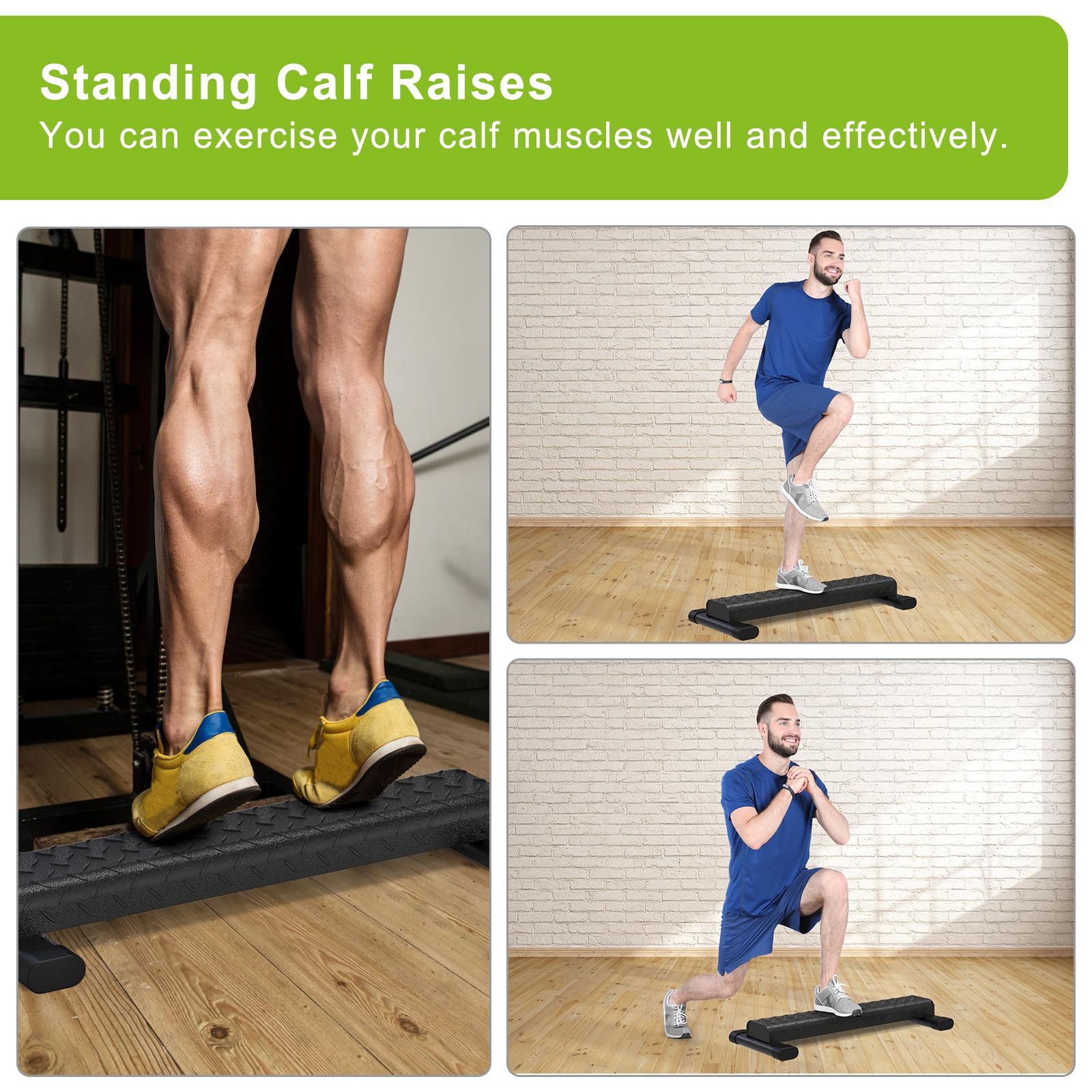 Kipika Steel Calf Raise Block - Standing Calf Raise Machine for Home Gym, Heavy Duty Wider Anti-Slip Platform Suitable for Calf Raise, Squats, Foot Stretches & Dip Exercises Supports up to 800lbs