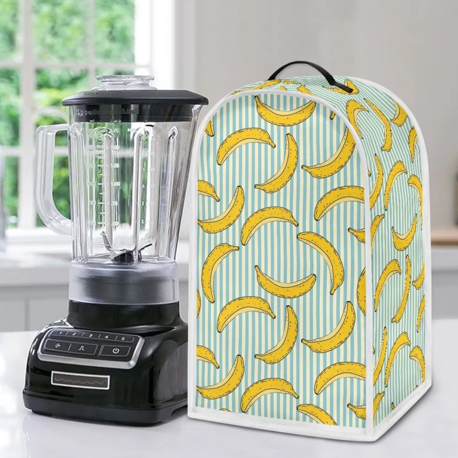 Poceacles Copertura antipolvere con stampa di farfalle blu per mixer e caffettiera, copertura antipolvere per cucina