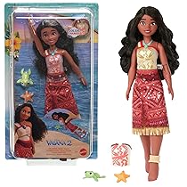 Mattel Disney Oceania 2 – Tautai Vaiana Nuotatrice, bambola con outfit ispirato al film e 2 accessori inclusi, gambe mobili e corpetto cambia colore, giocattolo per bambini, 3+ anni, JFF09