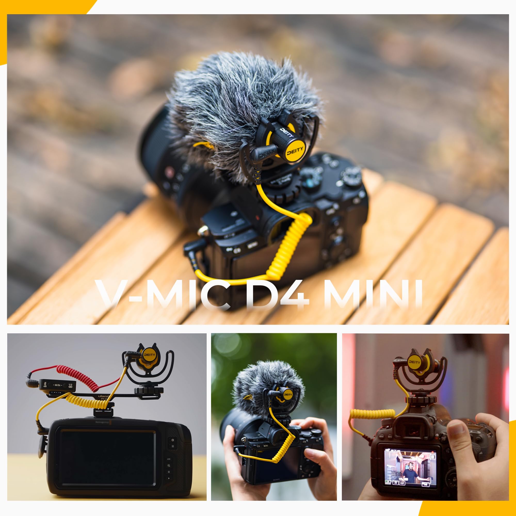 Deity V-Mic D4 Mini Mikrofon TRS 3,5 mm do Vlog Video Studio DSLR Camera Smartfon - Głowica Mikrofonu w Aparacie