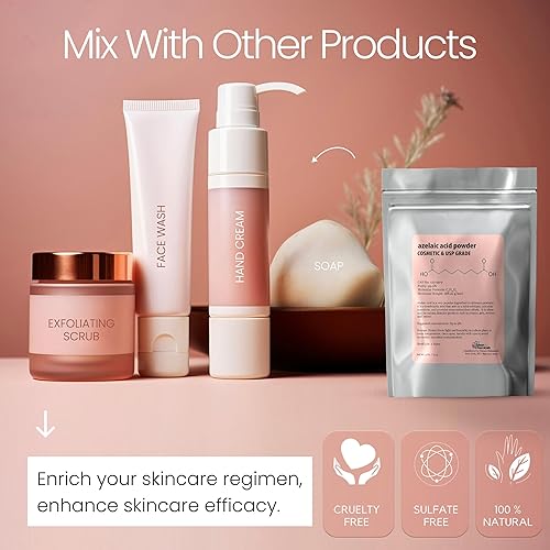 Miniatura 5 de Polvo de ácido azelaico (4 onzas  3.99 oz) 99.9% ácido azelaico en polvo fino para hacer crema de ácido azelaico, gel y suero de ácido azelaico por