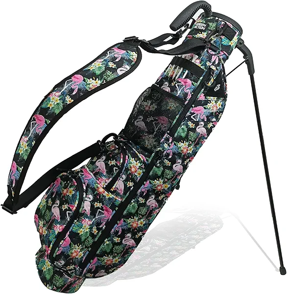 Sunday Golf Bag with 3-Point Strap & Stand for Women– Lightweight Carry Bag with Cooler Pocket, Dual Valuables Pouches, Magnetic Tool Holder – Holds 5-6 Clubs for Par 3, Walking & Travel(Colorful)