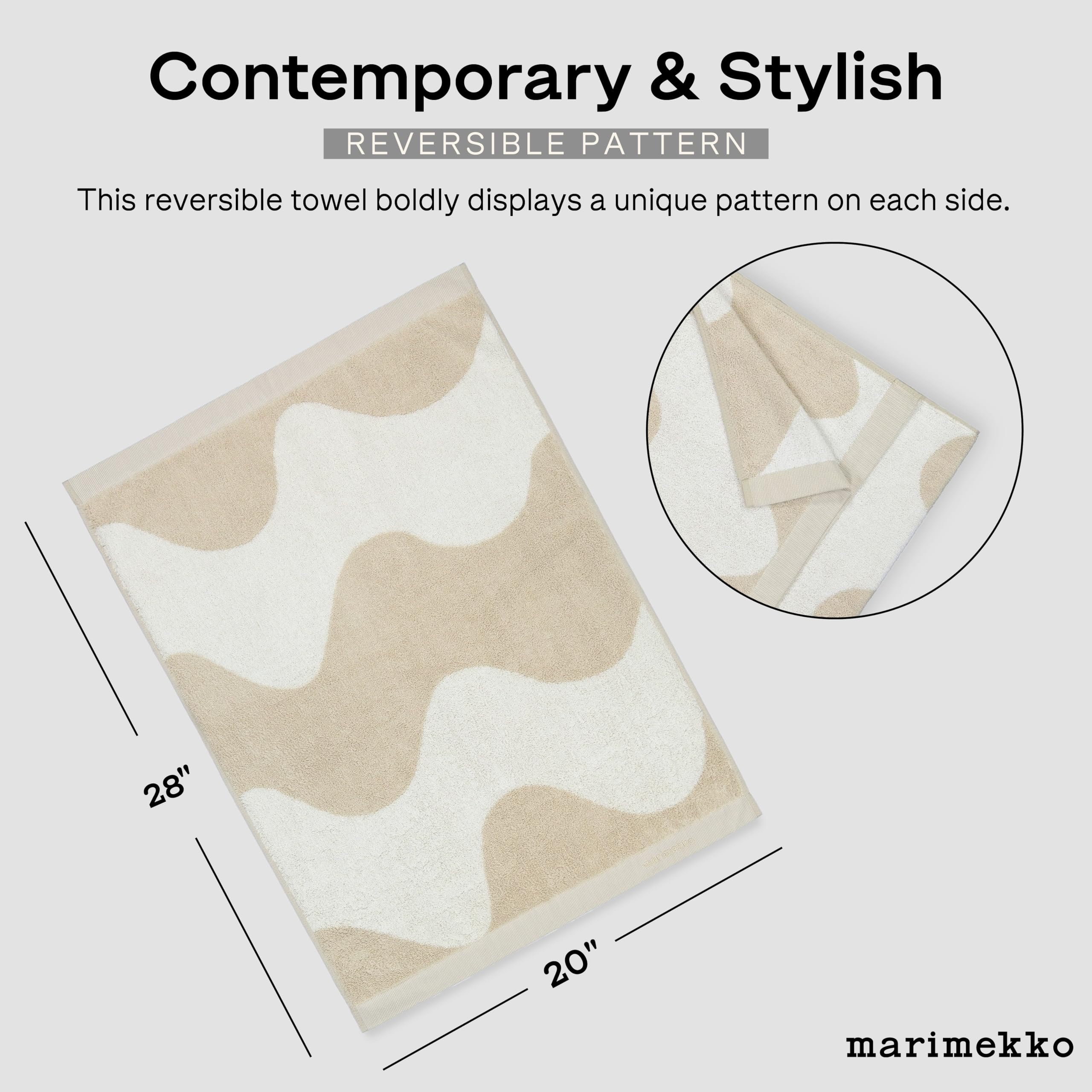 Amazon.com: MARIMEKKO Lokki Terry Cotton Hand Towel (Beige