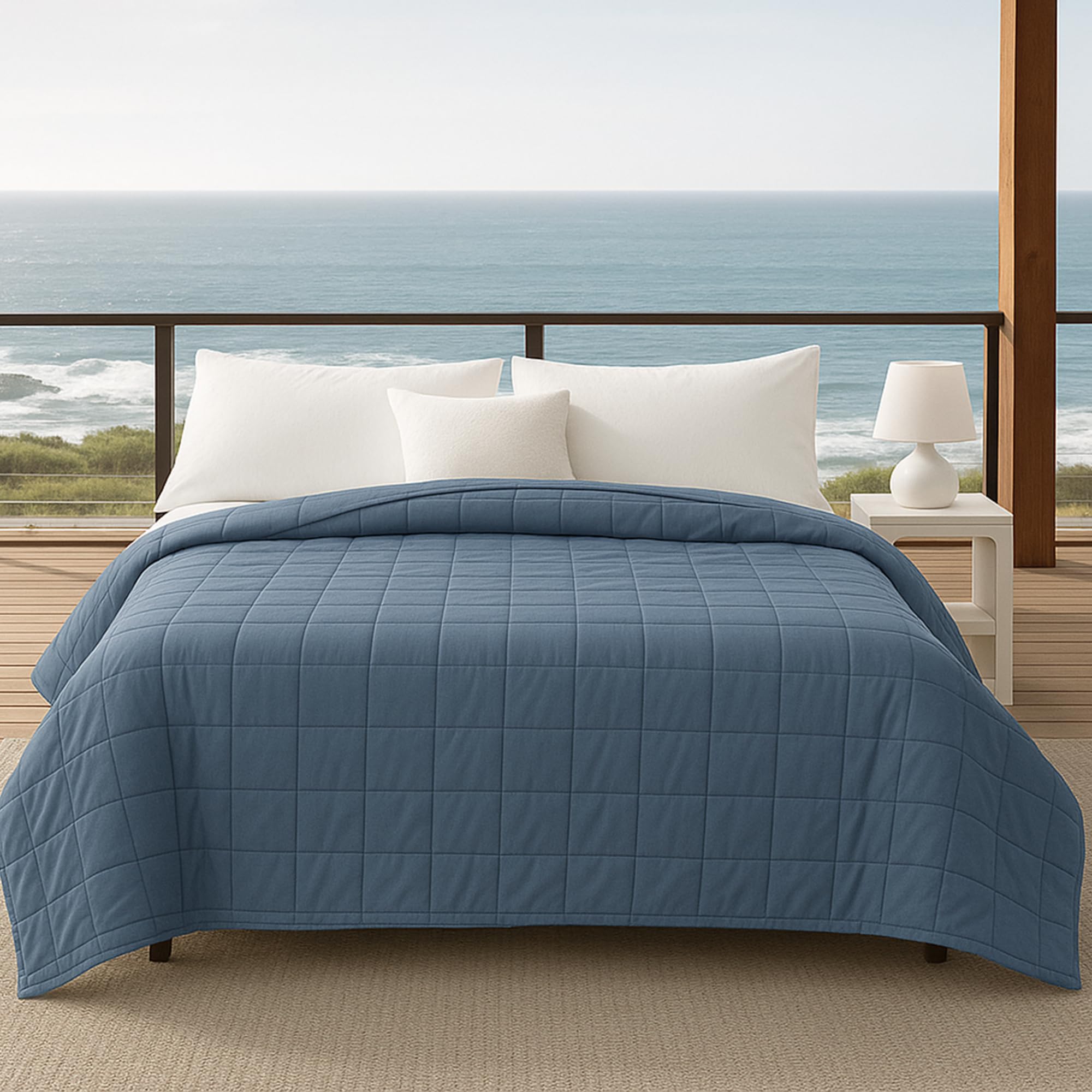 HomeSmart Cooling Weighted Blanket King Size 30 lbs, Designed with Hi-Tek Stay Cool Fabric, Machine Washable, Perfect for Couples, Also Fits California King Beds