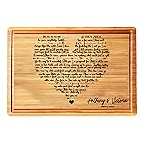 Personalized Cutting Board Wedding Heart Song Lyrics Couple Gifts - Anniversary Customized Romantic Gift for Her - For Him, For Husband, For Wife