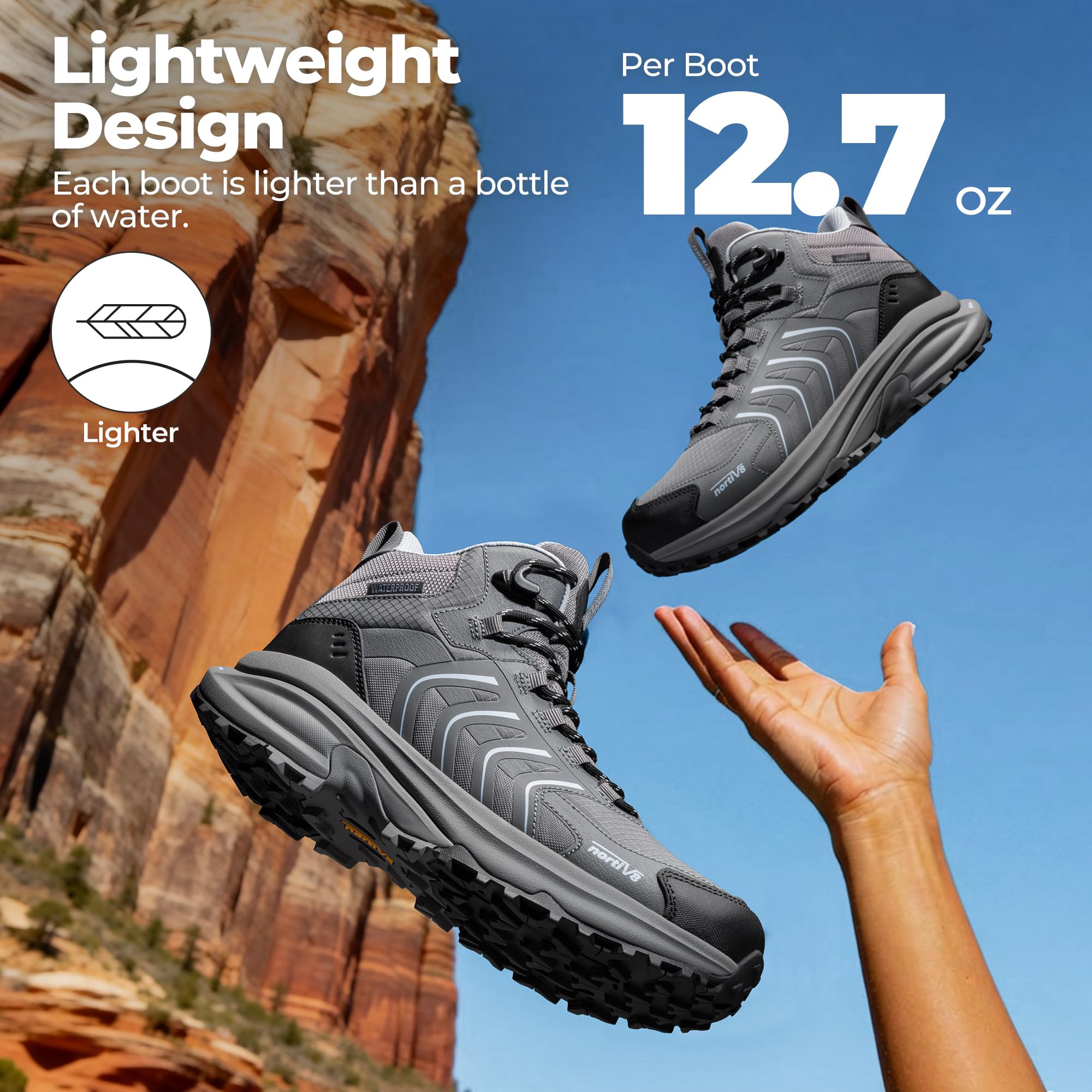 NORTIV 8 Wanderschuhe Damen Wasserdicht Leicht Outdoor Trekking Rutschfest Bequem Camping Knöchel Atmungsaktiv Boot Armadillo FieldLite