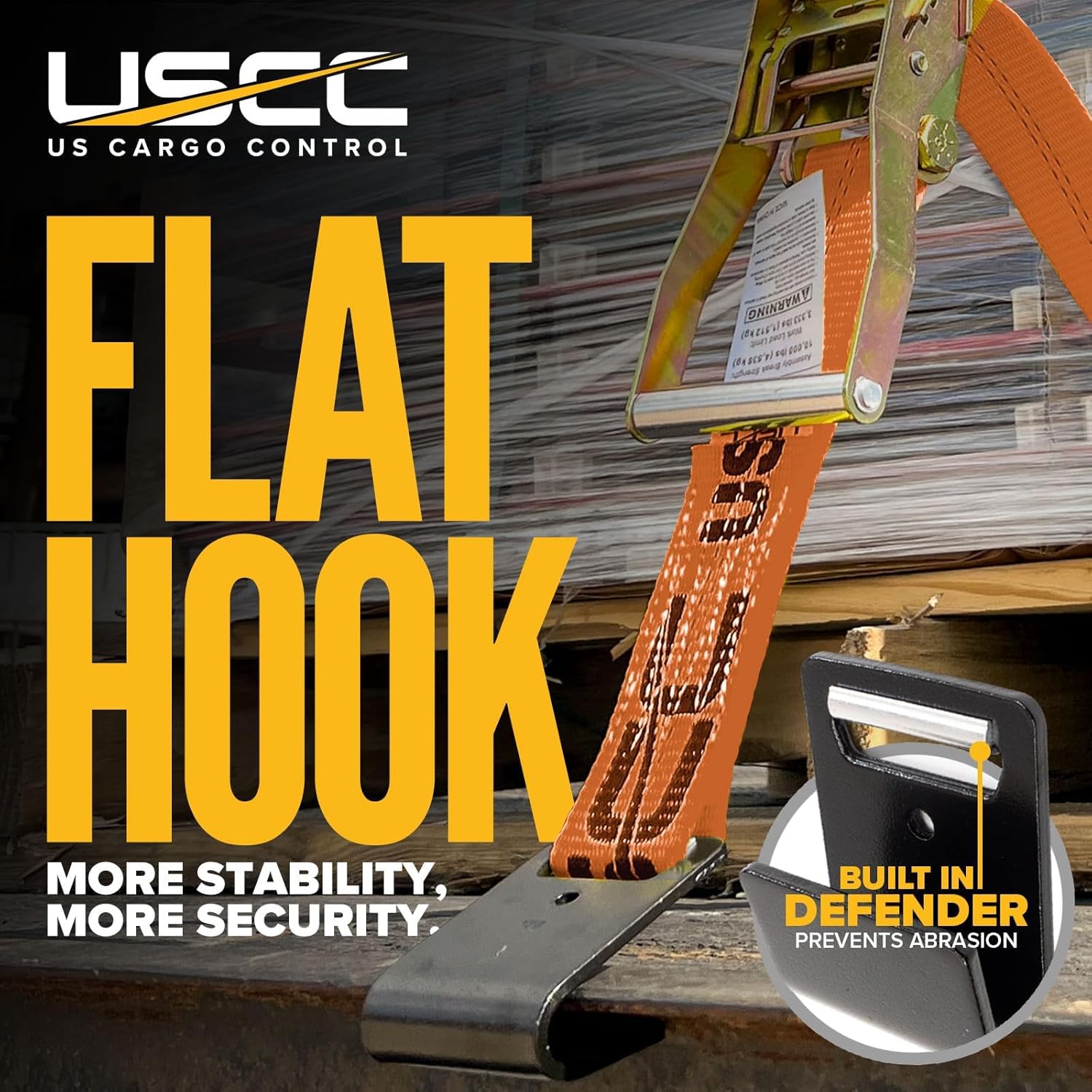Ratchet Straps 2"x18 Ft 2-Pack – Orange Flat Hook view 2