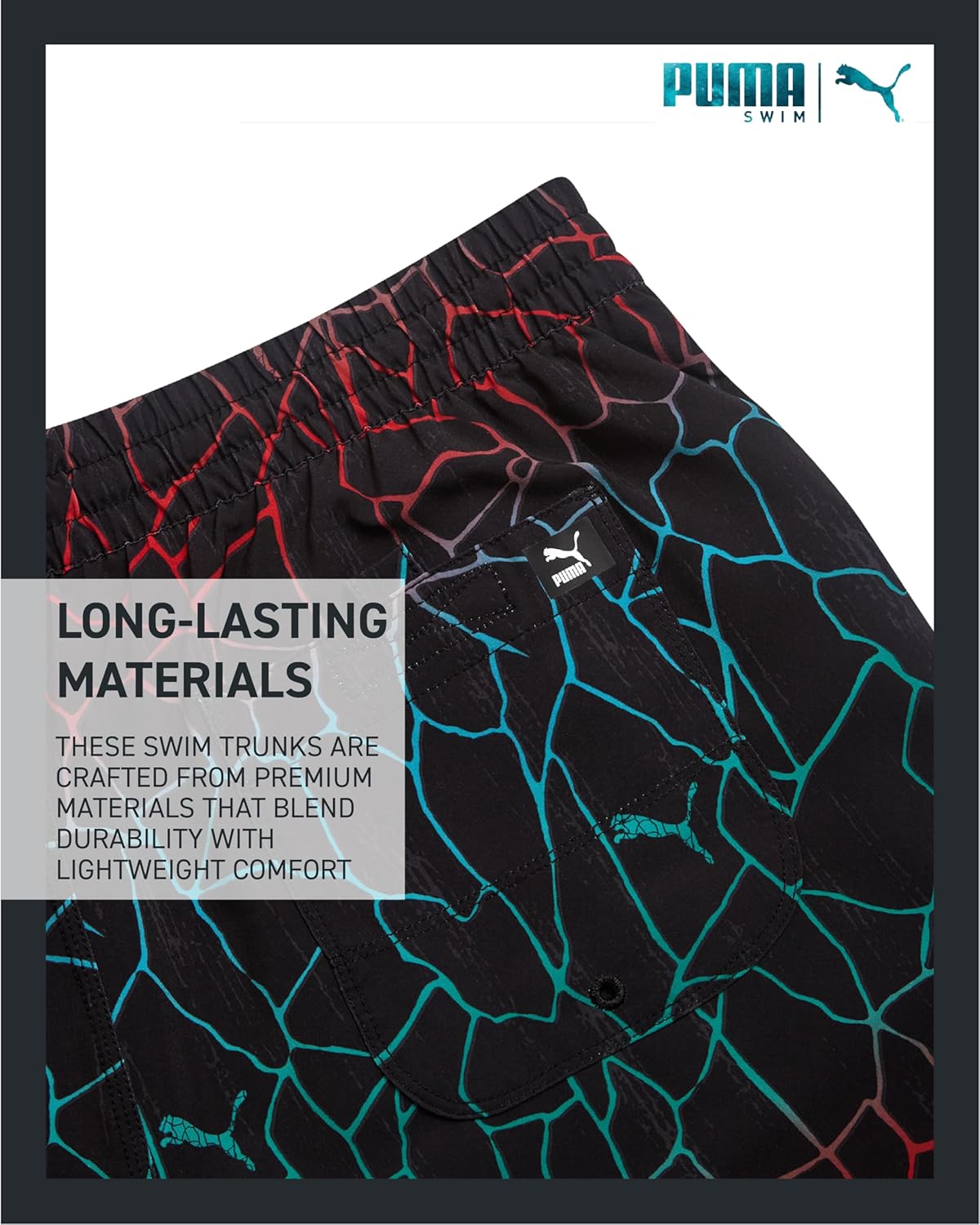 PUMA メンズ スイムトランクス - 速乾 アスレチック パフォーマンス 股下8インチ 水泳トランクス 男性用 メッシュ圧縮ライナ