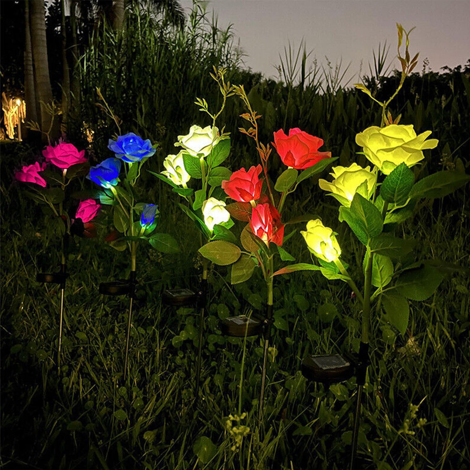 GIGAWATTS Solar Rose Lights BIS Approved 2V Panel Outdoor LED 3 Flower Garden Stake Lamp for Patio Yard Pathway Decoration (Pack of 1, Red, Yellow, White, Blue and Pink) (B0CTQJXVY5) Amazon Price History, Amazon Price Tracker
