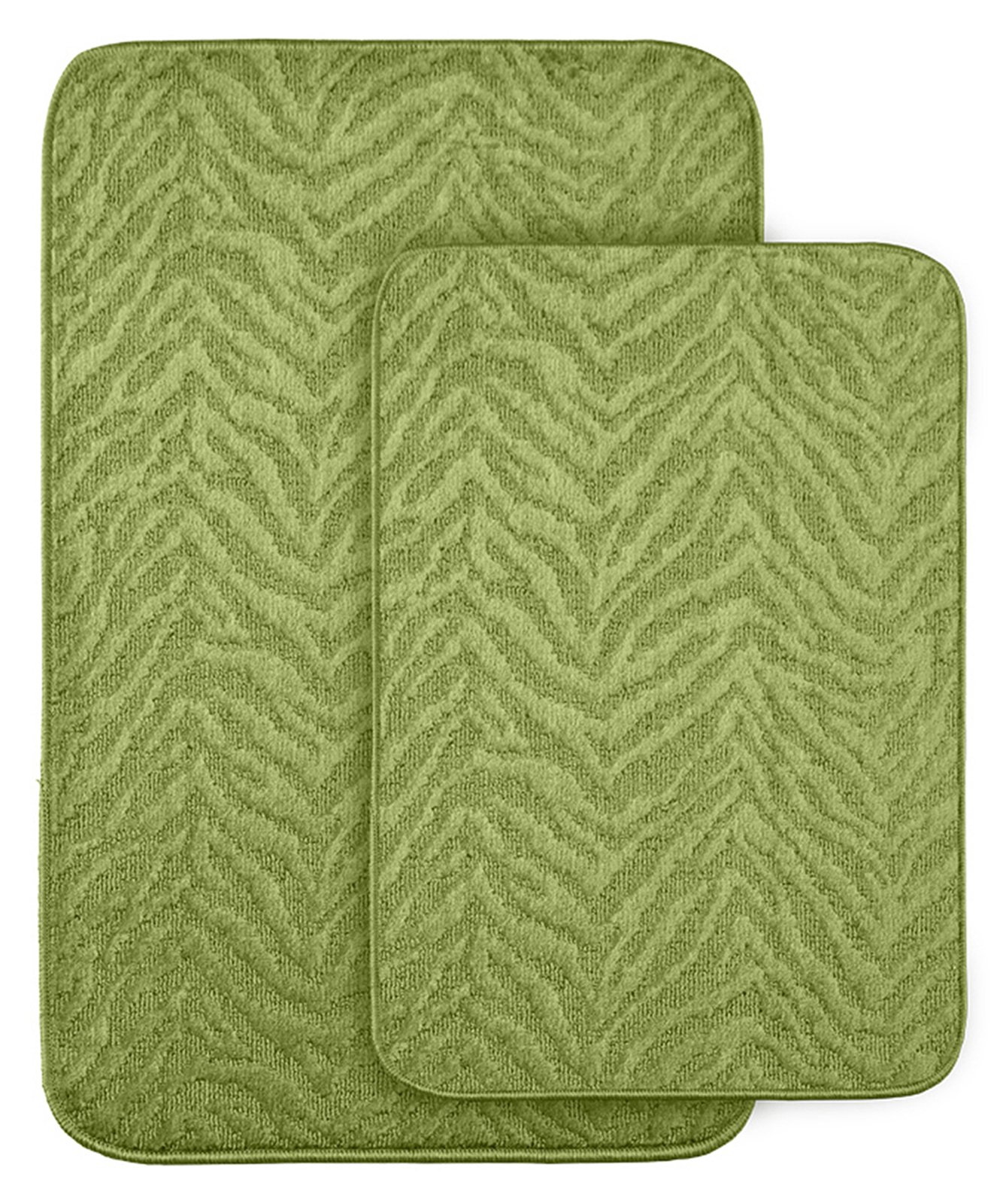 Garland Rug Zebra 2-Piece Bath Rug Set, Lime