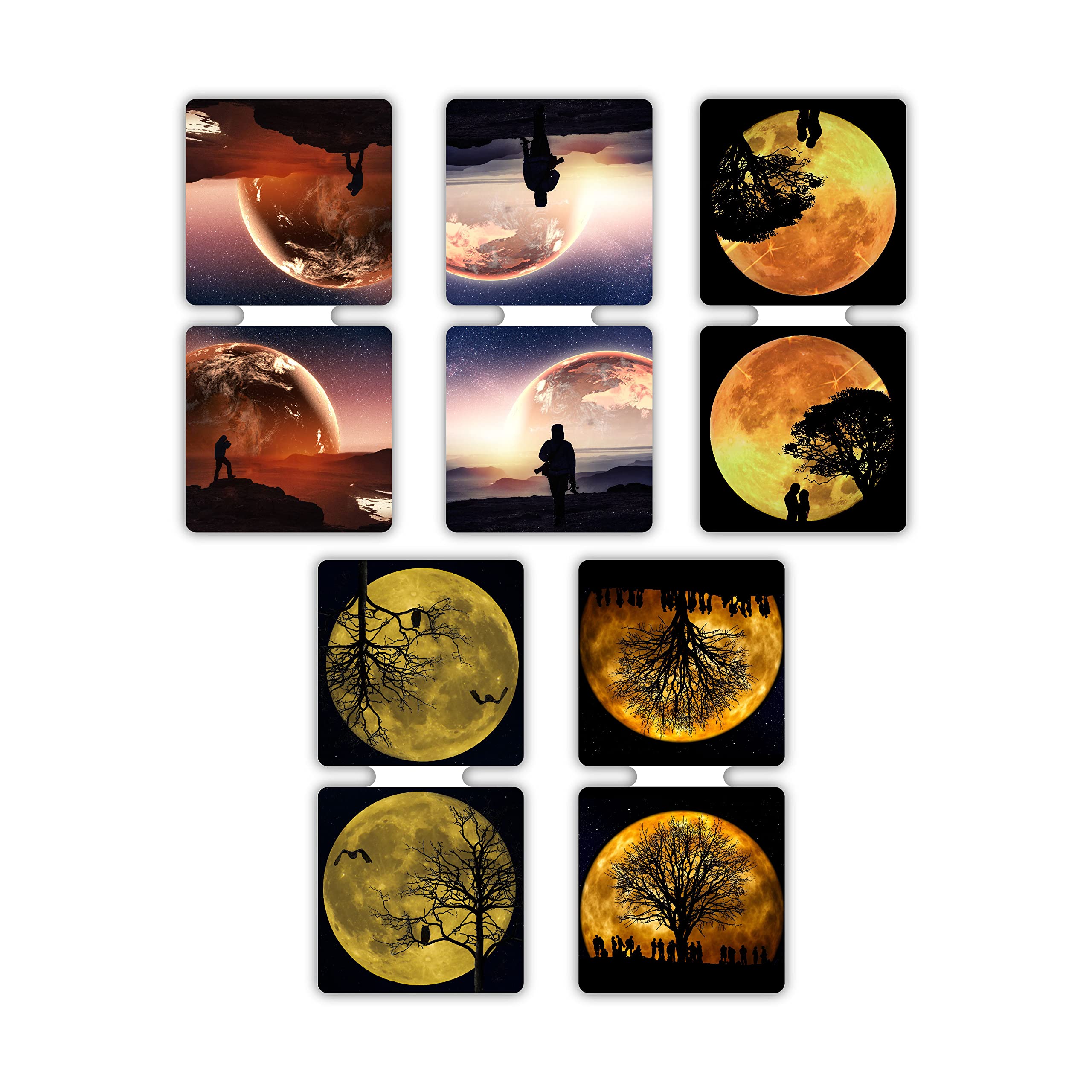 woopme® 5 PCs Eclipse Moon Magnetic Bookmark for Students Kids Book Lovers Readers Gift Page Clips Magnetic Folder Multicolored