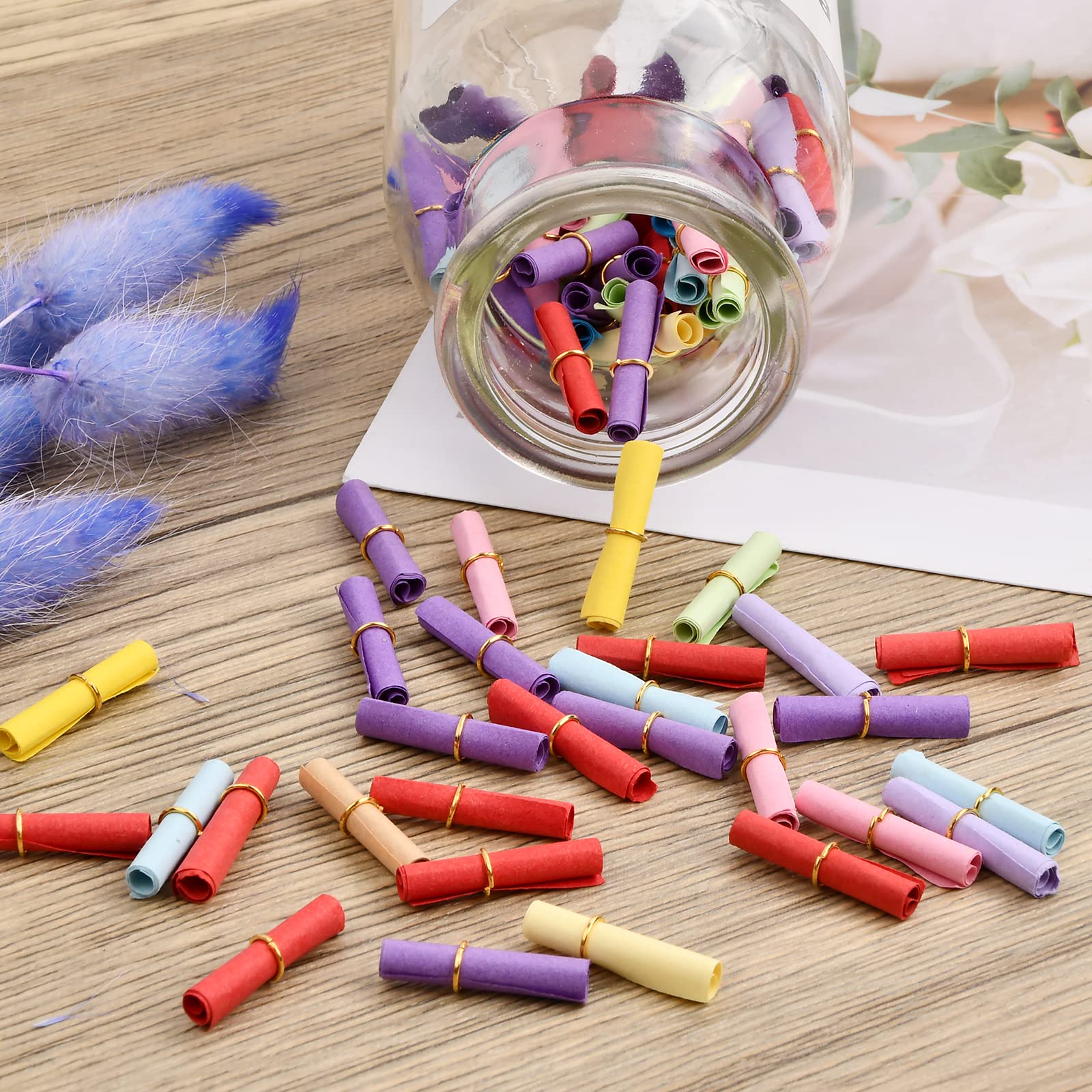 120 Bigliettini Messaggio Arrotolabili - Con Anelli Metallici, Per Compleanni E San Valentino