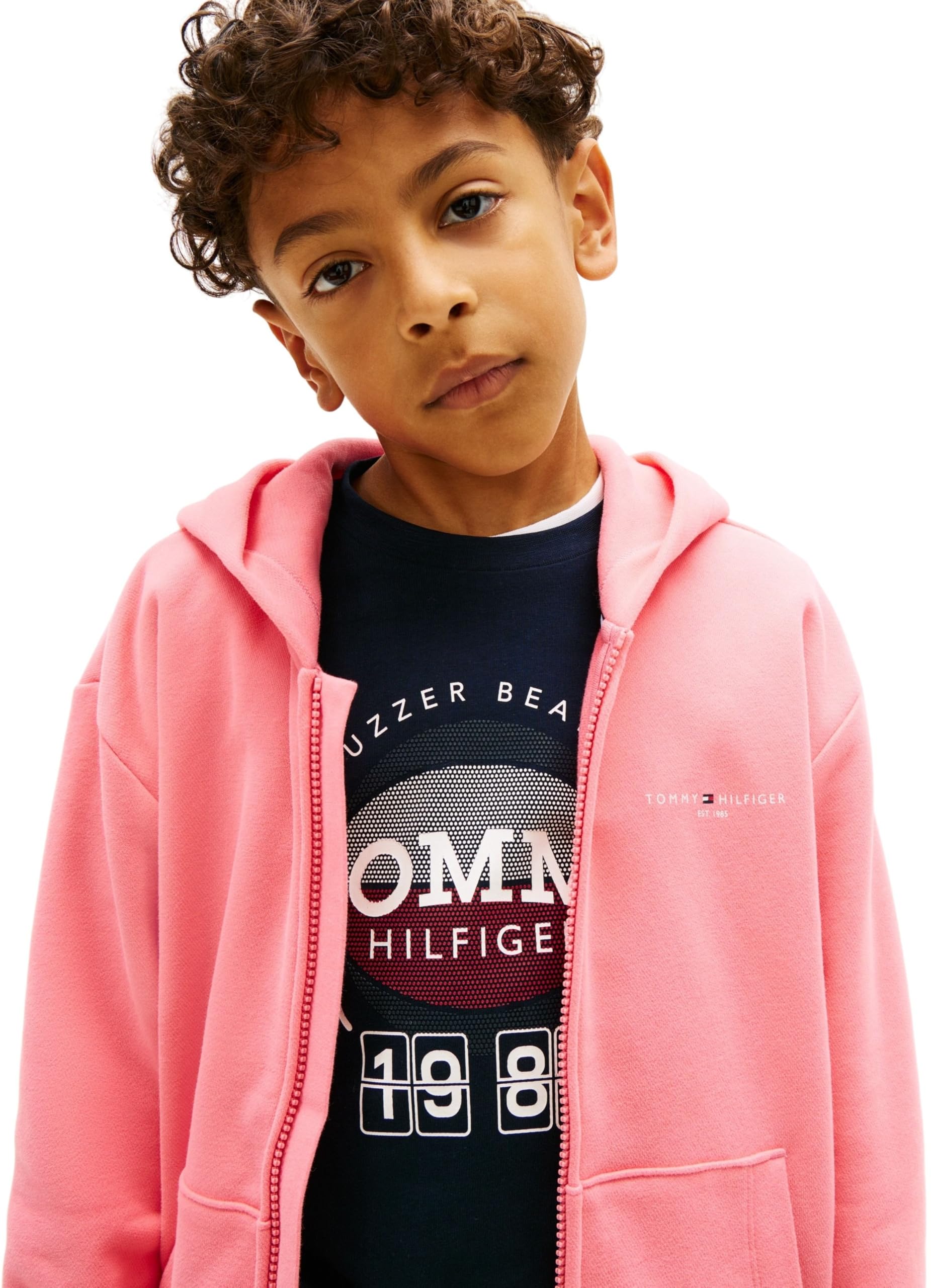 Tommy Hilfiger Mini Corp Zip Through Hoodie Ks0ks00726 Felpe Unisex - Bambini e Ragazzi (Pacco da 1)