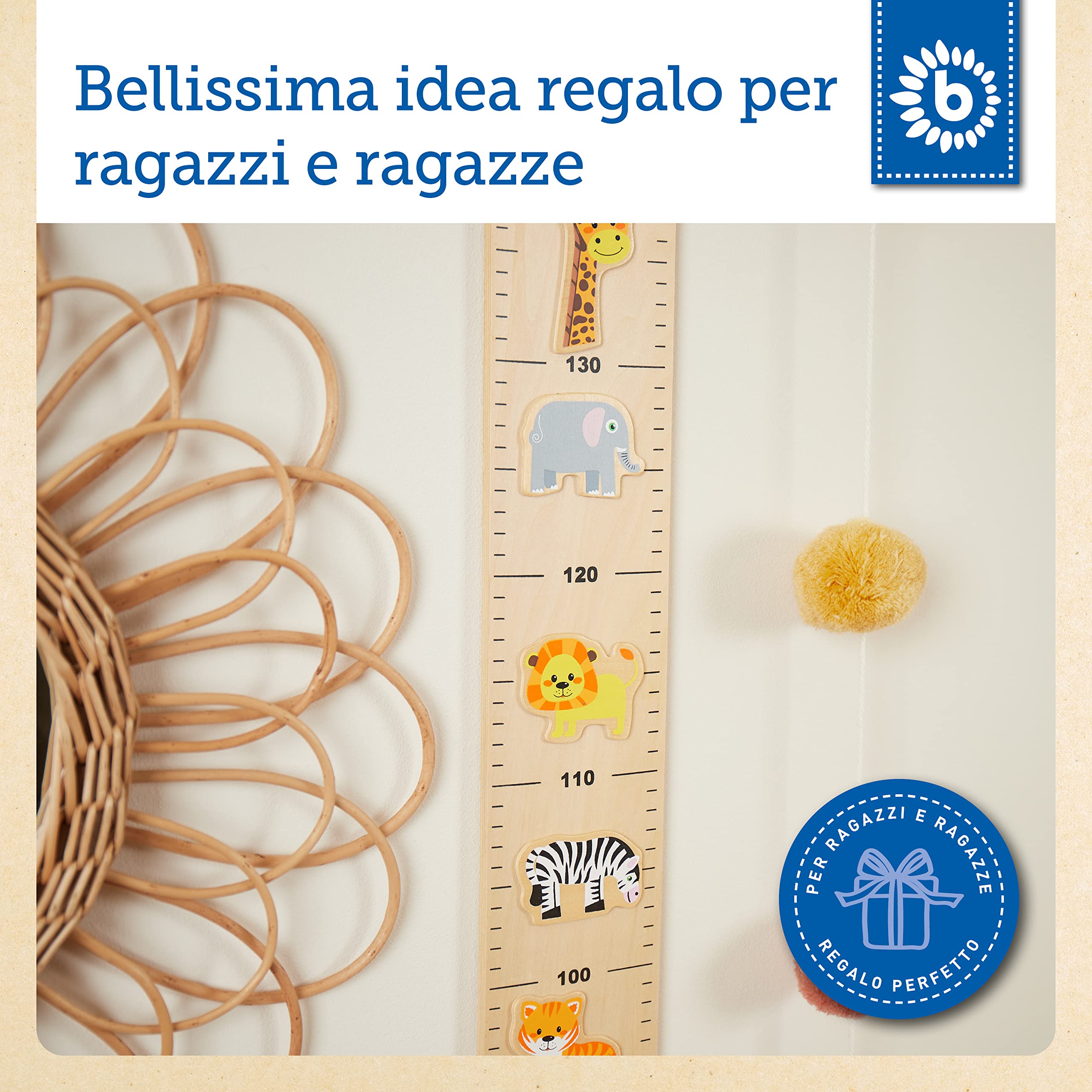 Bieco metro da parete per bambini legno