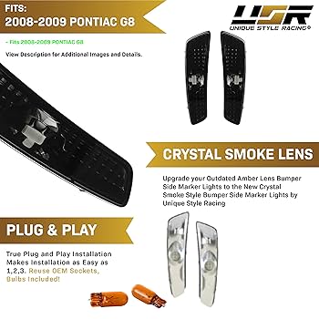 Amazon.com: USR 08-09 G8 Side Marker Lights - Smoke Front