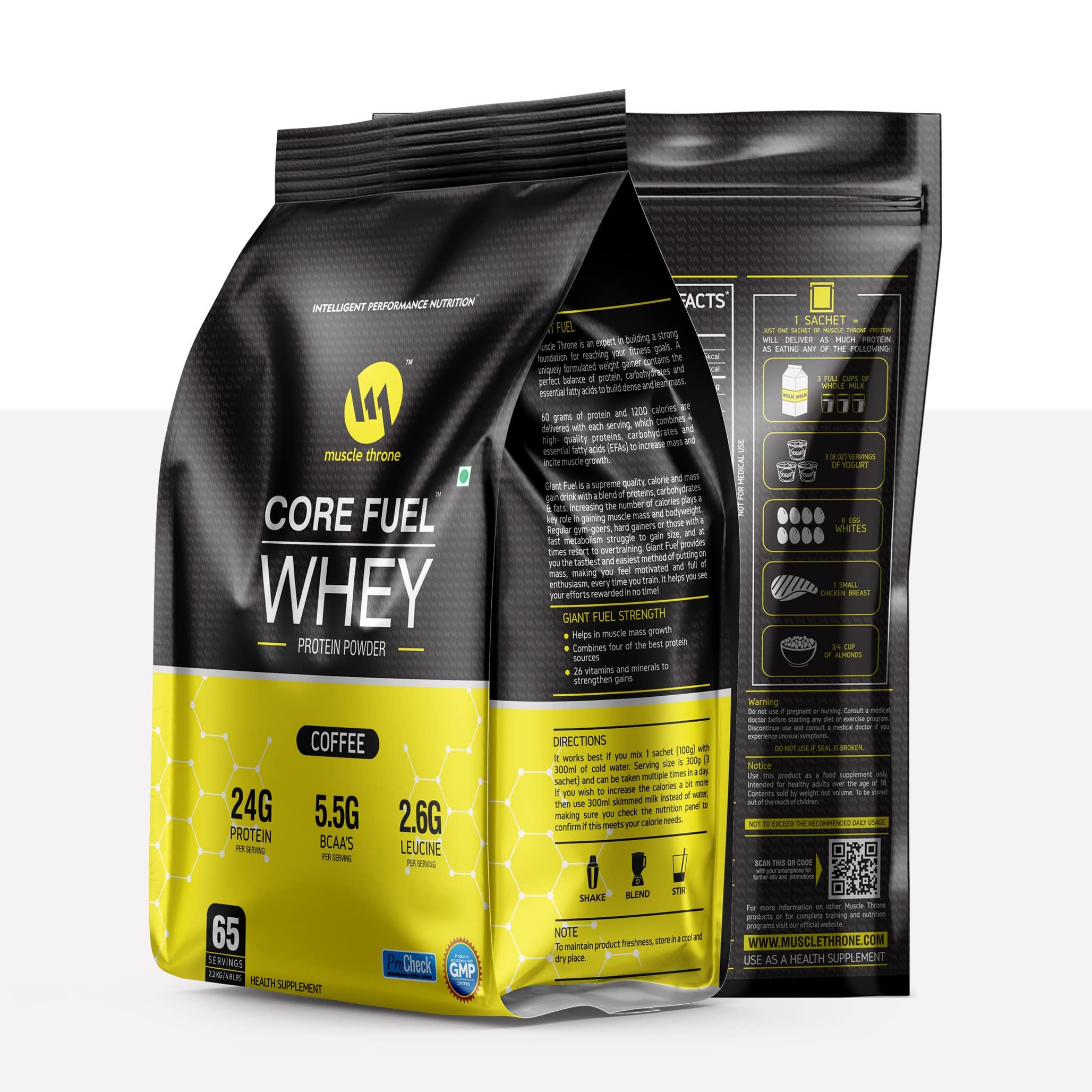 Muscle Throne Corefuel Whey Protein Powder | 24 Gram Protein | 5.5 Gram BCAA | 2.6 Gram Leucine | GMP Certified (Chocolate) 65 Servings | 4.4 pounds | Free Shekar Inside 2kg (B0DDBZHB5N) Amazon Price History, Amazon Price Tracker