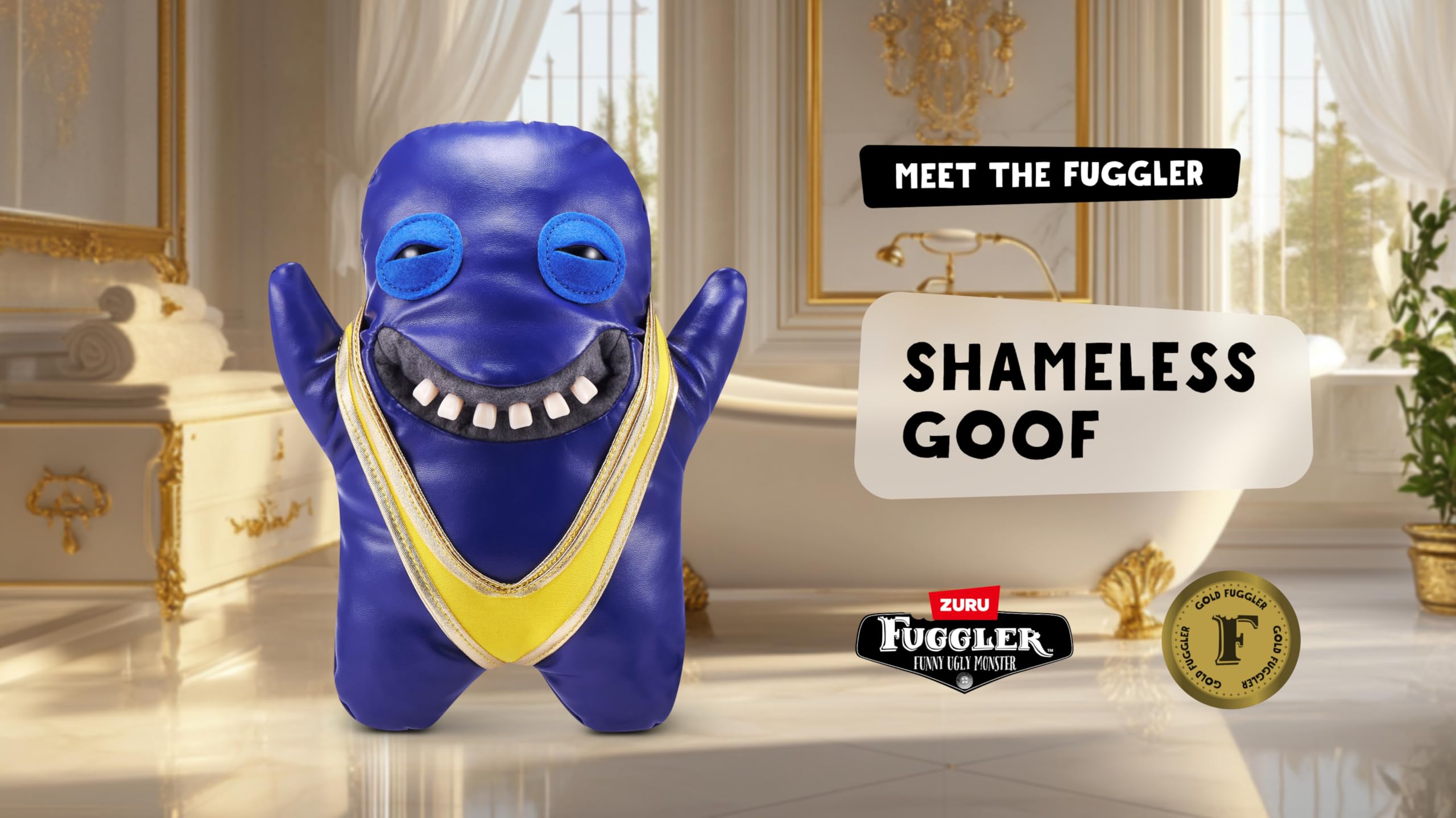 Fuggler Gold Fuggs by ZURU Funny Ugly Monster, Plush, Collectible, Toy (Shameless Goof - Mankini)