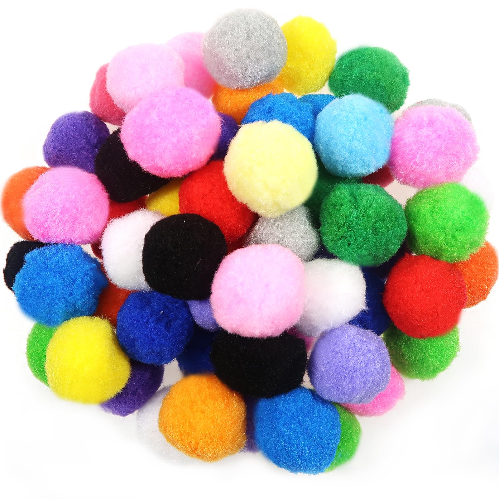 TOAOB 50pcs 2 Inch Multicolor Craft Pom Poms Assorted Arts and Crafts Large Pompoms Balls for DIY Crafts Decorations