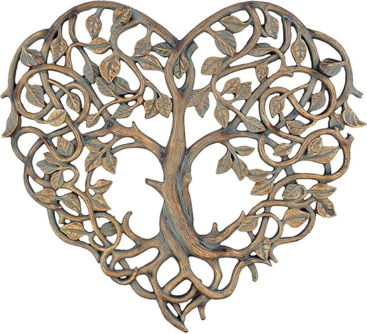 Tree of Life/Heart Wall Plaque 12" Decorative Art Sculpture - I Love You Decor
