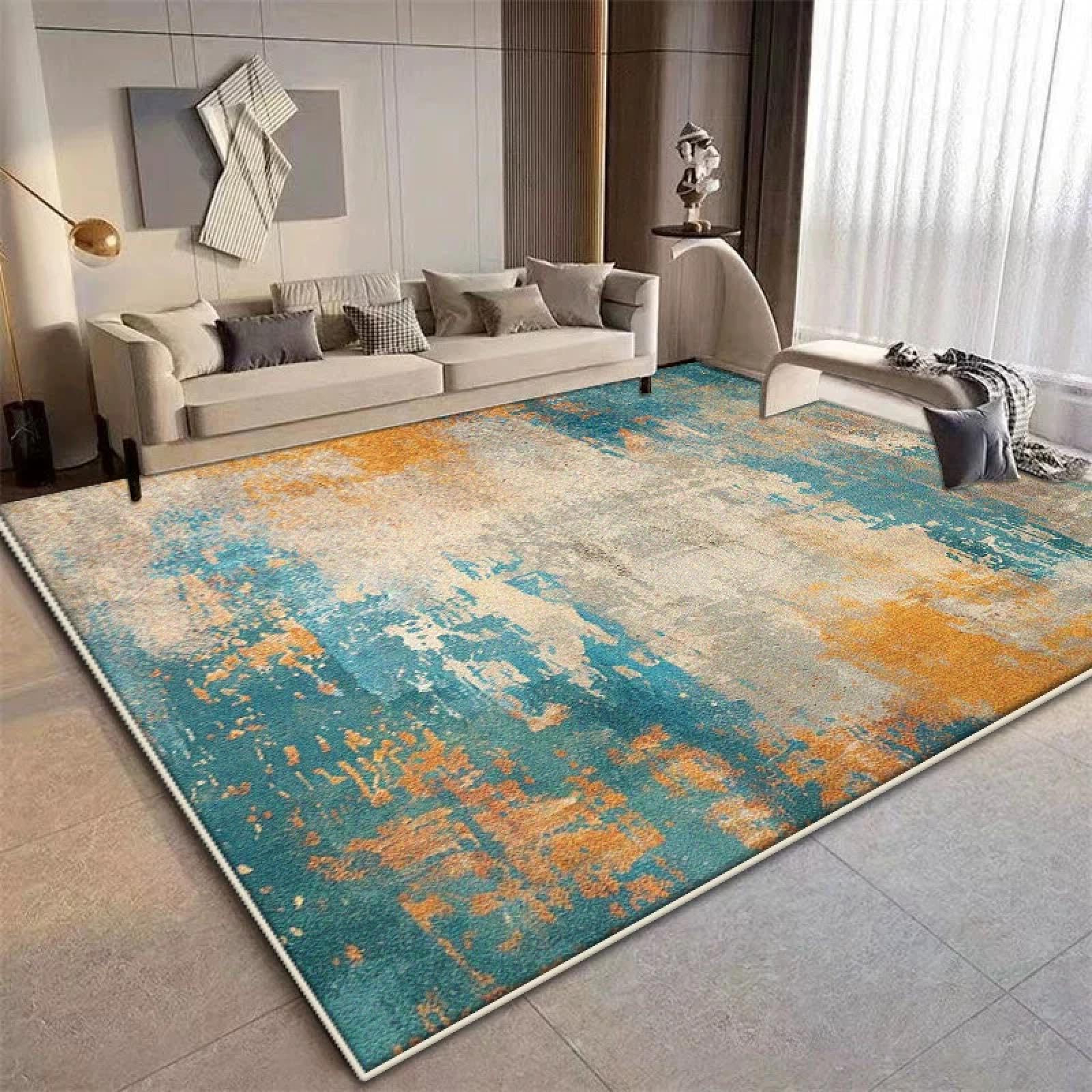 Tapis de grande surface CX023-Flannel-8 motif abstrait moderne 160 x 200 cm