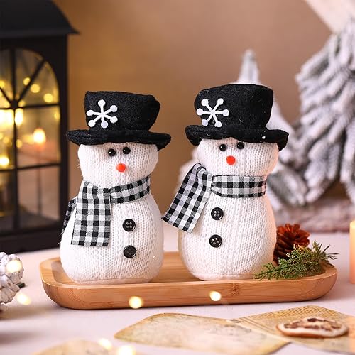 SmoothNovelty 2 Pcs Winter Snowman Plush Toys 6'' Snowman Figurines