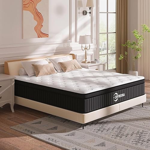 King Size Mattress, 14 Inch King Mattress Hybrid in Box, Independent Pocket Springs, Medium Firm, Strong Edge Support, Breathable Comfort and Durable