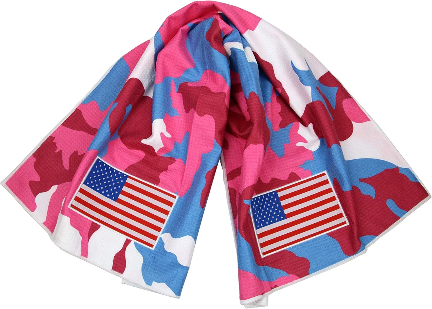 review US Flag Golf Tour Caddy Towel 19”X39” Waffle Microfiber Golf Towel