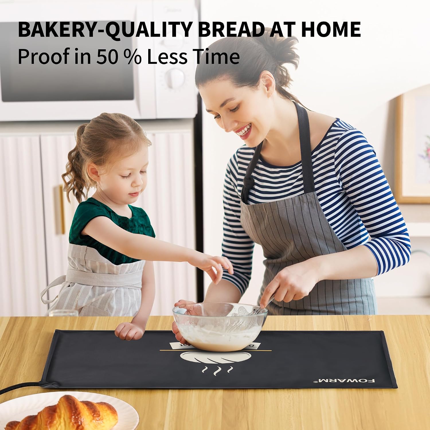 Sourdough Proofing Mat for Home Baking, Thermostat Controlled Sourdough Starter Warmer, 10"x20" Timer Dough Warming Pad, Adjustable Temperature Heating Mat for Dough Riser and Fermentation, 40W