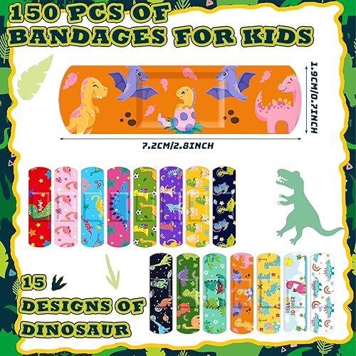 Miniatura 5 de 150 vendajes a granel para niños, 15 estilos, divertidos vendajes adhesivos para niños, vendajes flexibles de polietileno, vendajes de dibujos