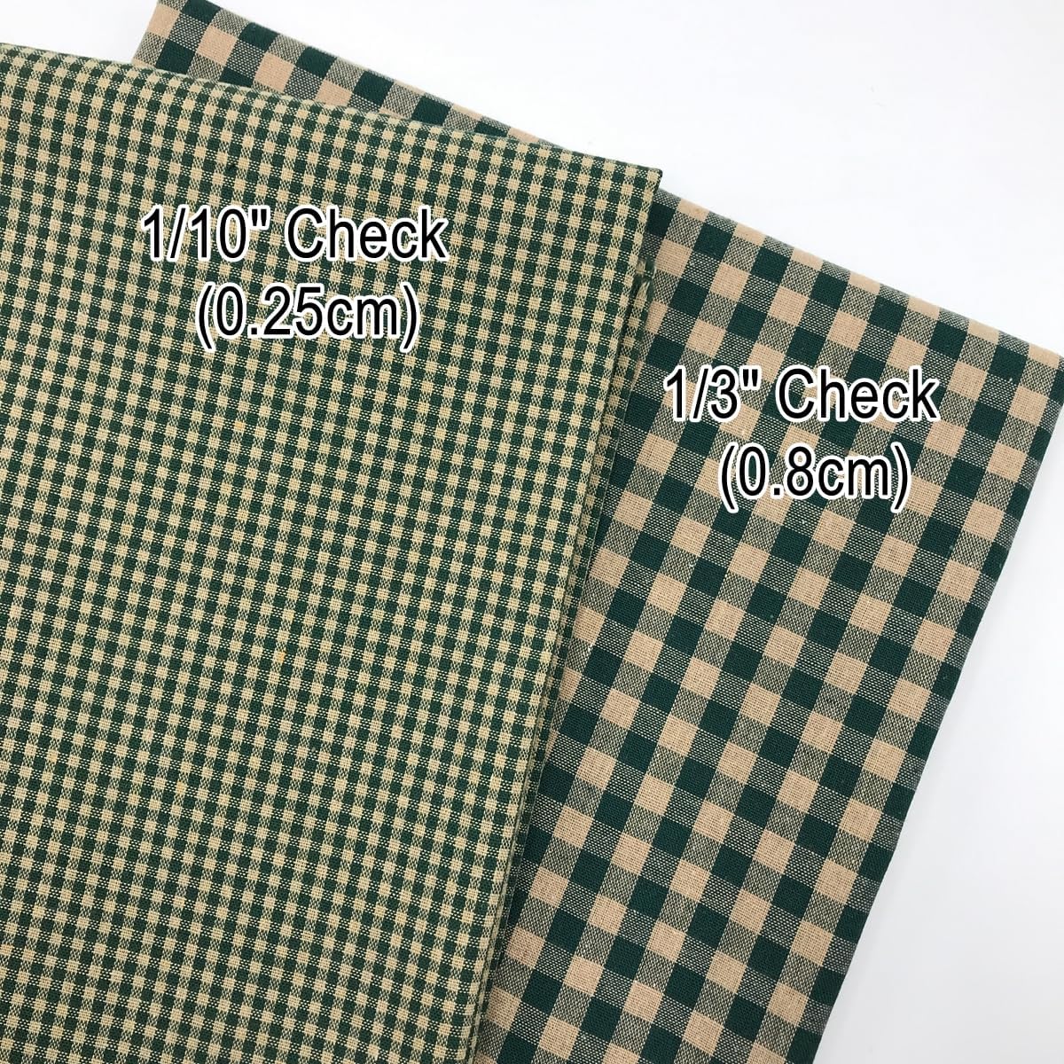 Timber Green Plaid Homespun Fabric, 1/10" Mini Check, 57"W x 1 Yard pre Cut