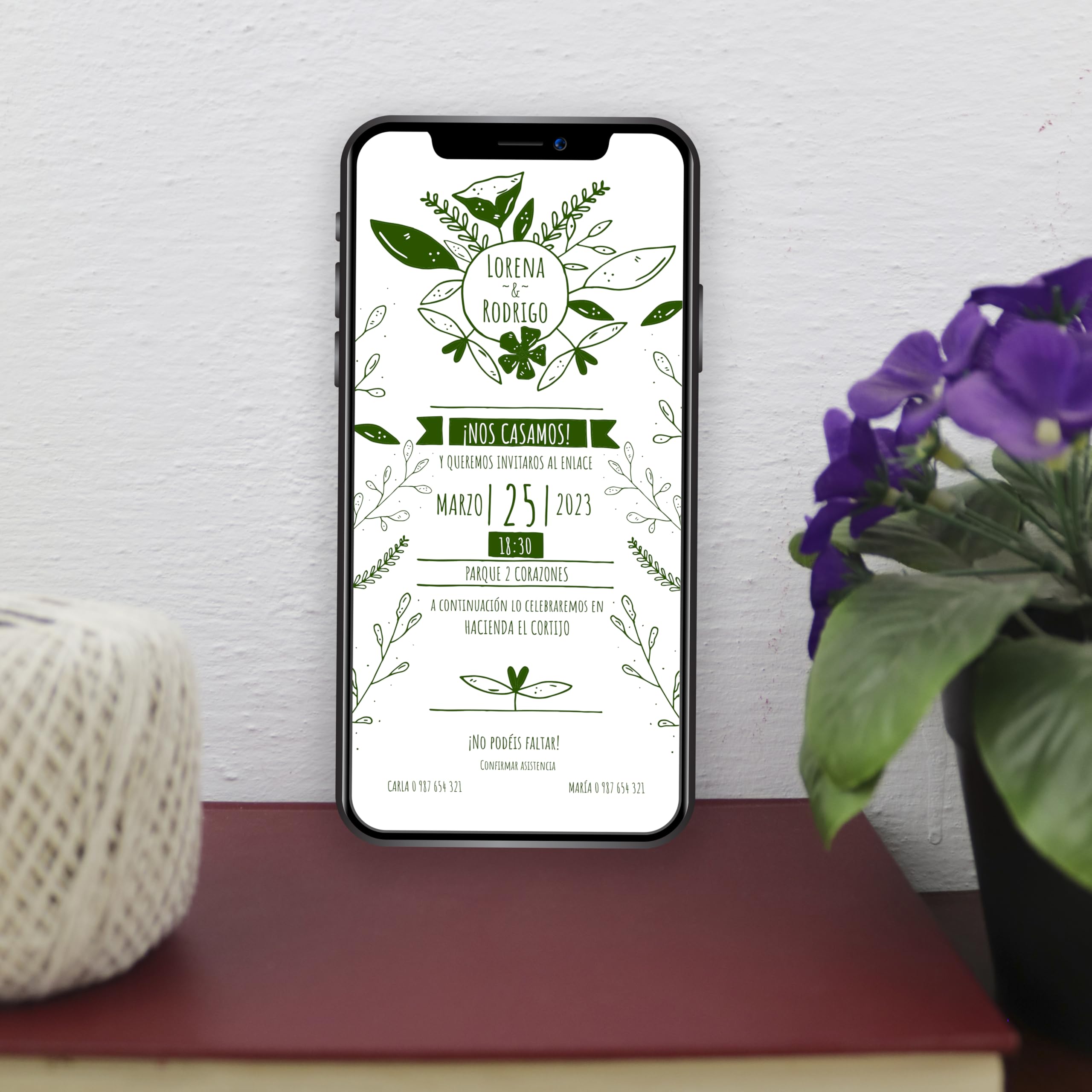 Invitación boda personalizadas DIGITAL | Invitaciones boda digital | Invitación boda personalizada | Archivo listo para enviar por WhatsApp |