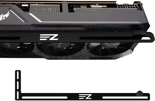 EZDIY-FAB GPU Holder,Graphics Card Brace Support,Video Card Holder,GPU VGA Bracket for Custom Desktop PC Gaming-3mm Aluminum-Black