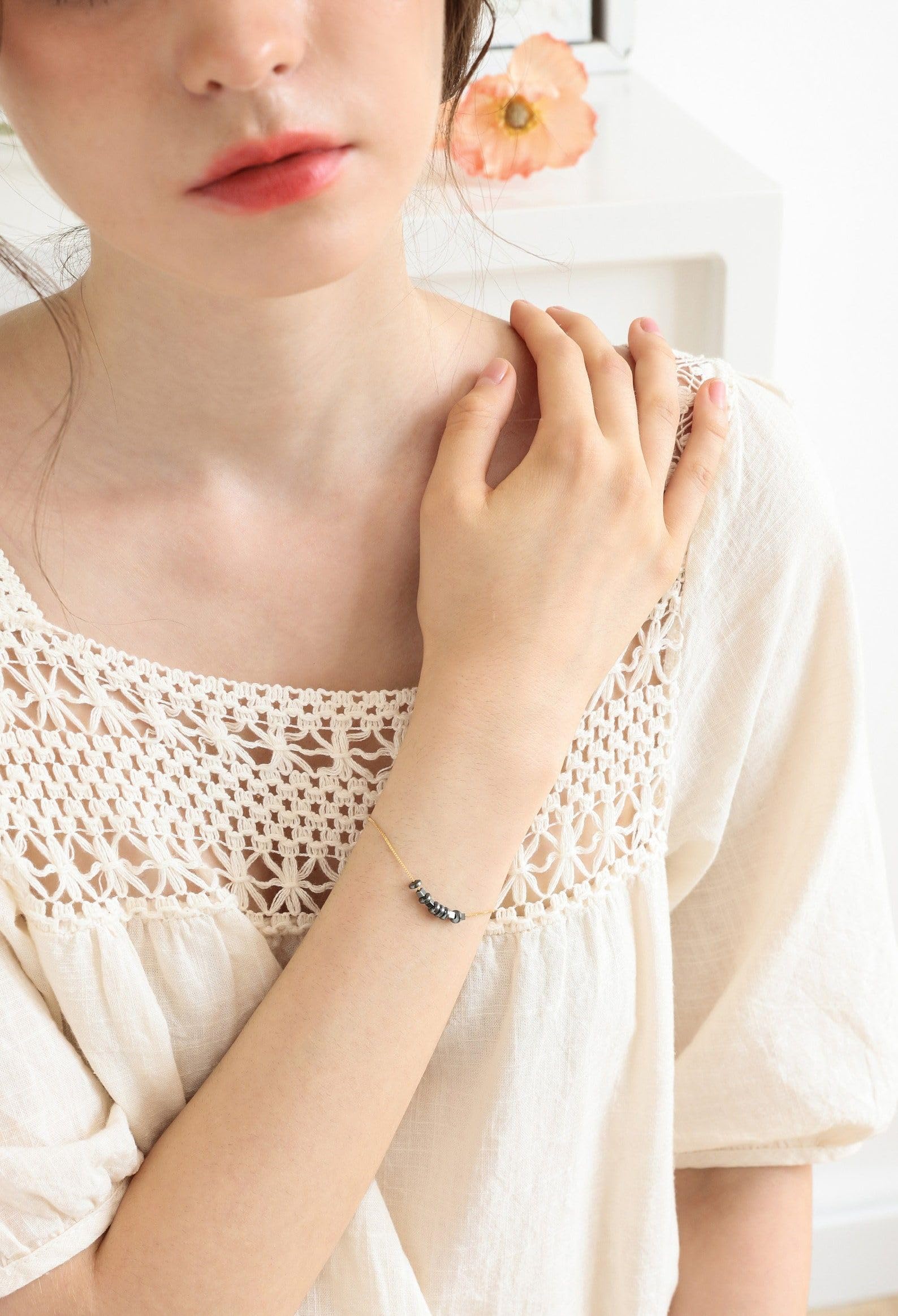Pulsera de Código de Morse Personalizada con Piedra Obsidiana plata de ley 925 Te amo Código de Morse Personalizado de Mensajes Ocultos Joyería Pulsera