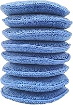 Polyte Microfibre Detailing Wax Applicator Pad 8 Pack, 13 cm (Blue)