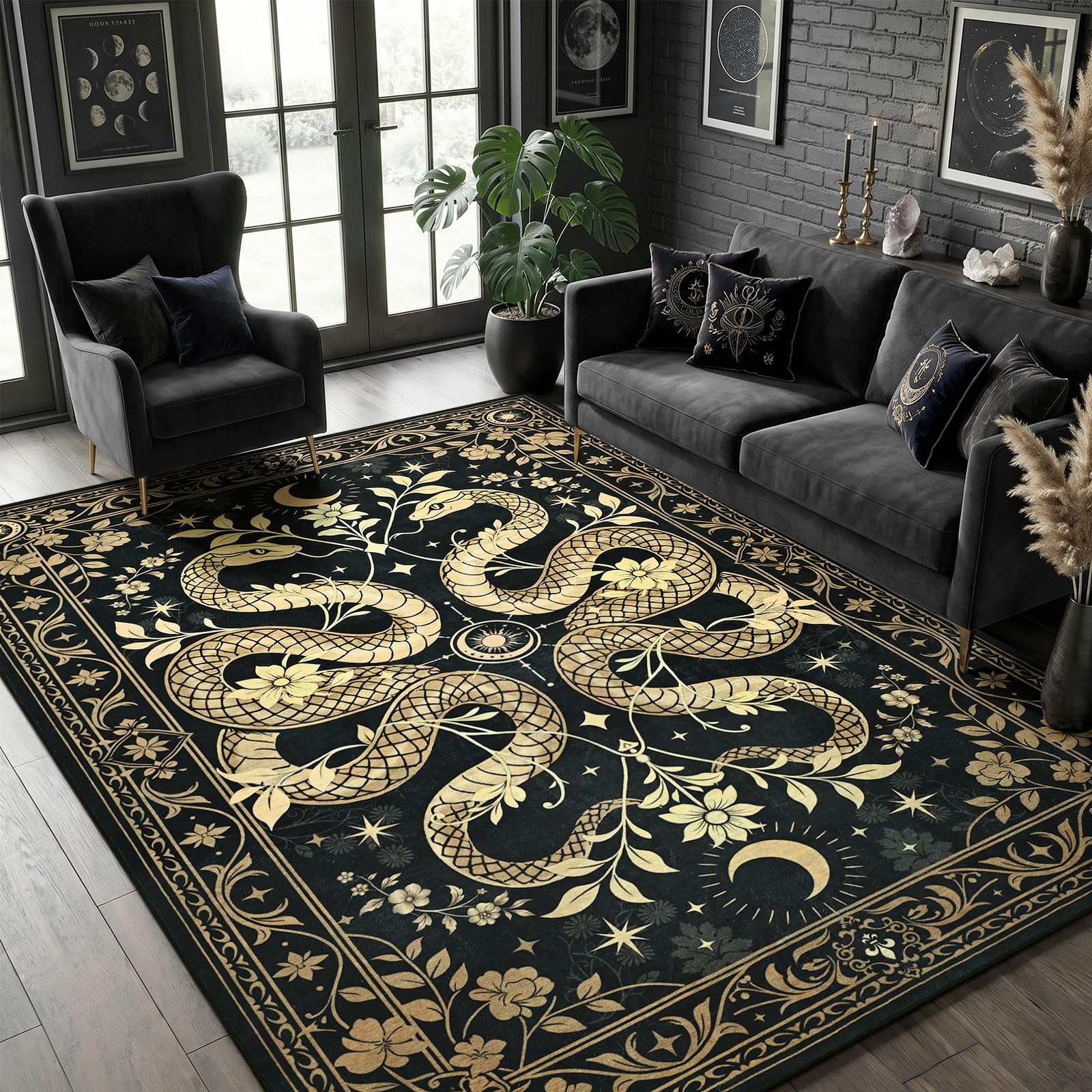 Photo 1 of YJ.GWL 6'x9' Washable Area Rug - Black