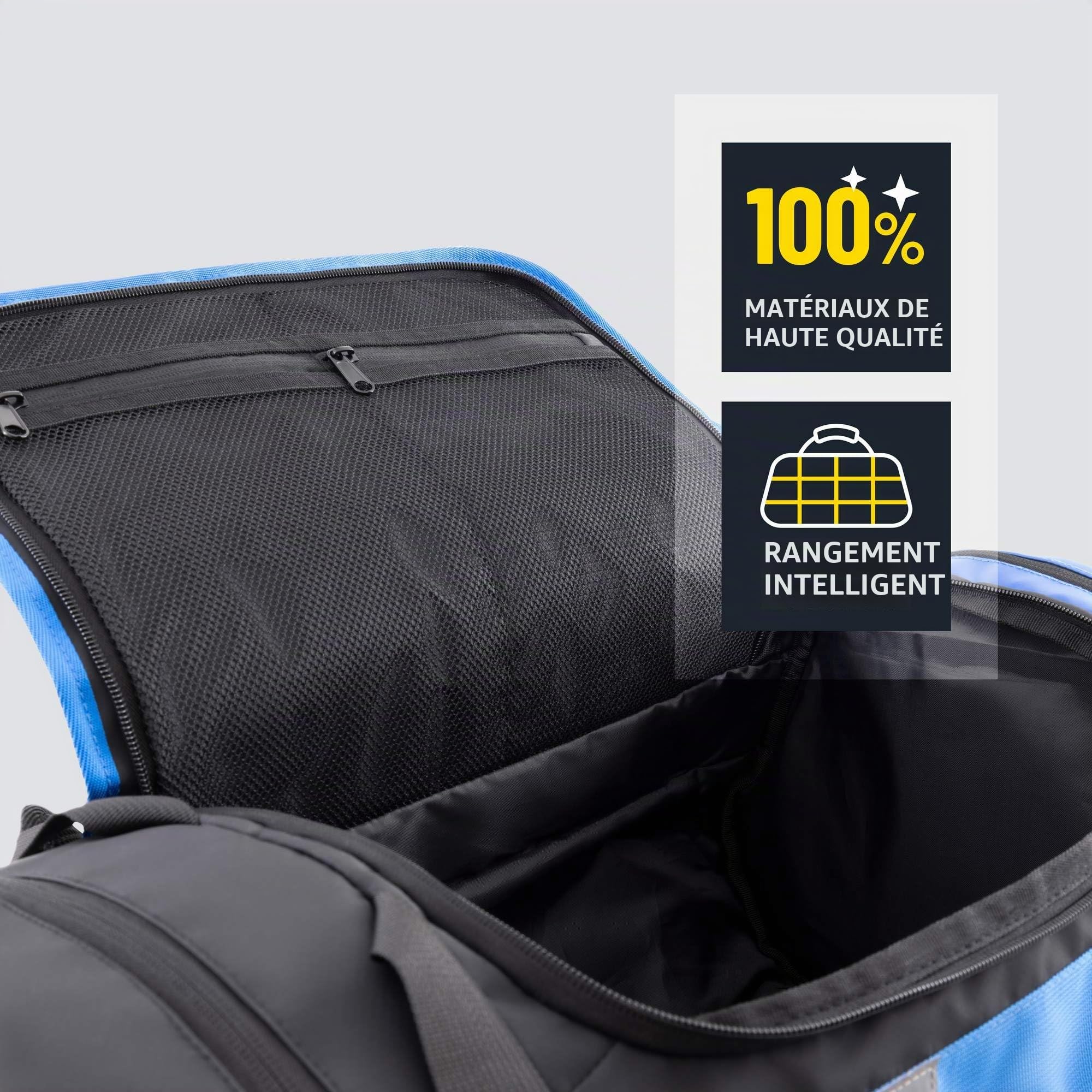 CRESSI Depuis 1946 - Walrus Pool Duffle Backpack - Sac Multifonctionnel Convertible en Sac à Dos ou Sac Fourre Tout Idéal pour Piscine Hommes et Femmes, Noir/Bleu 35 L