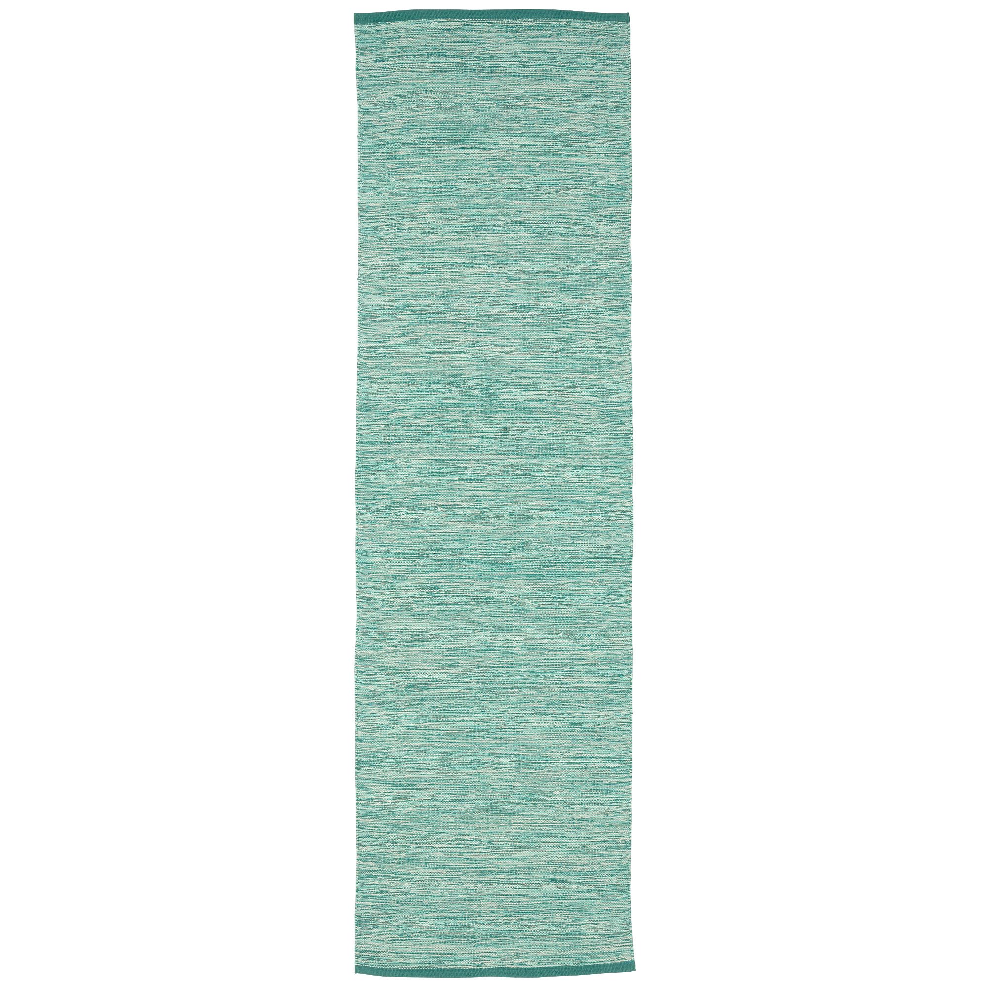 Pergamon Tapis Kilim en Coton Naturel - Couloir, Turquoise Chinée, Durable et Facile à Nettoyer - Idéal pour Salon, Couloir ou Chambre